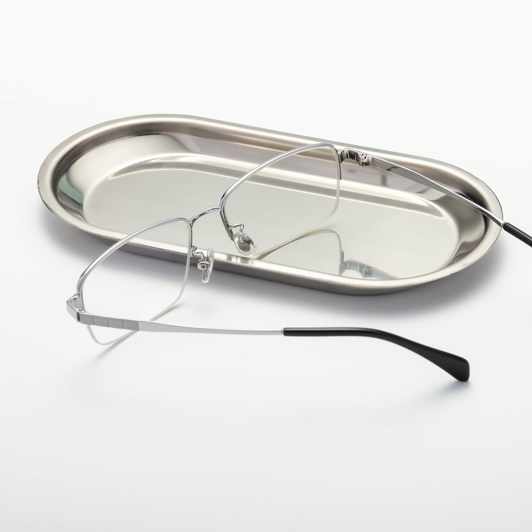 Men's lifestyle photography #2 of Profile in Silver with Clear Reading Eyeglass Lenses