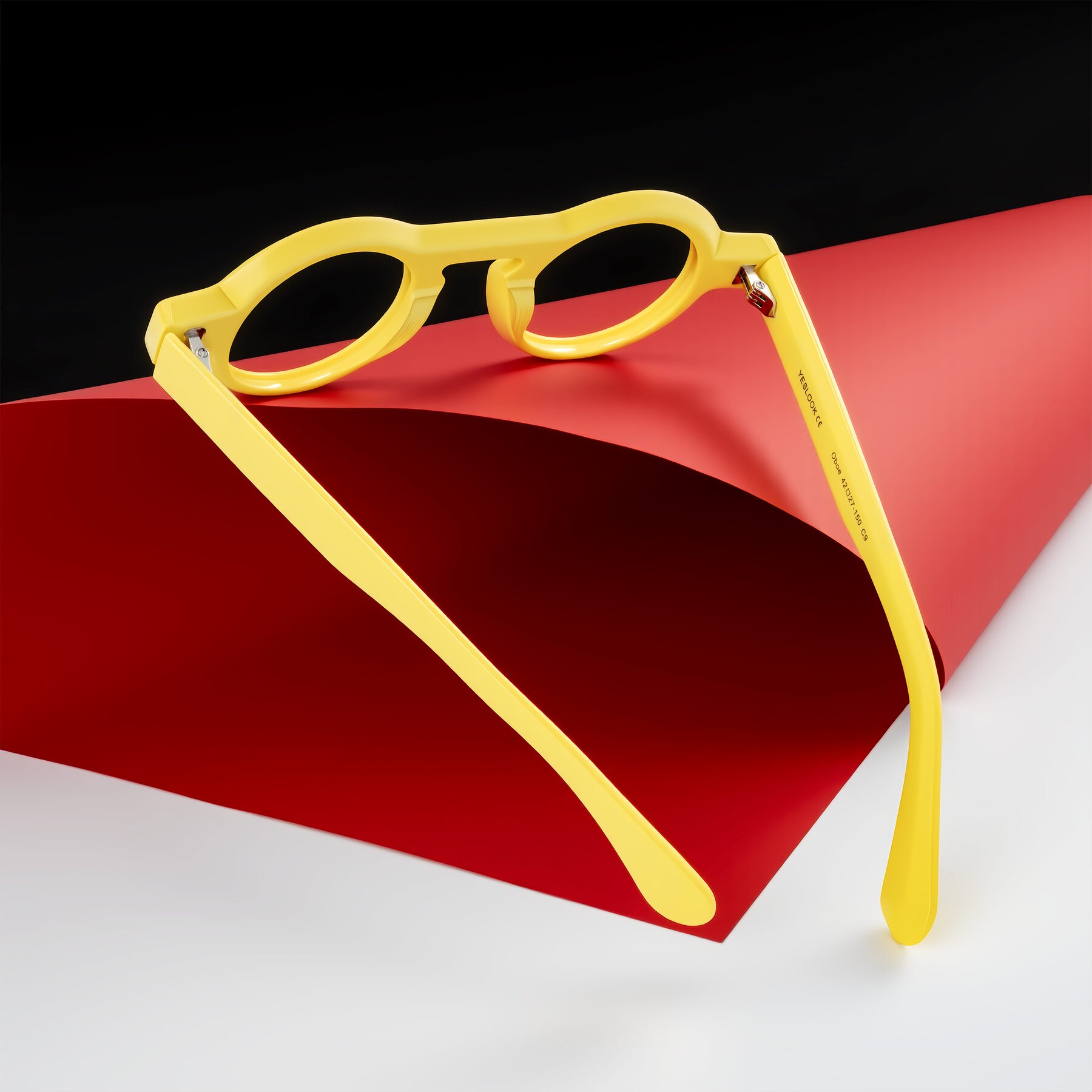 Lifestyle photography #2 of Oboe in Lemon Yellow with Clear Eyeglass Lenses