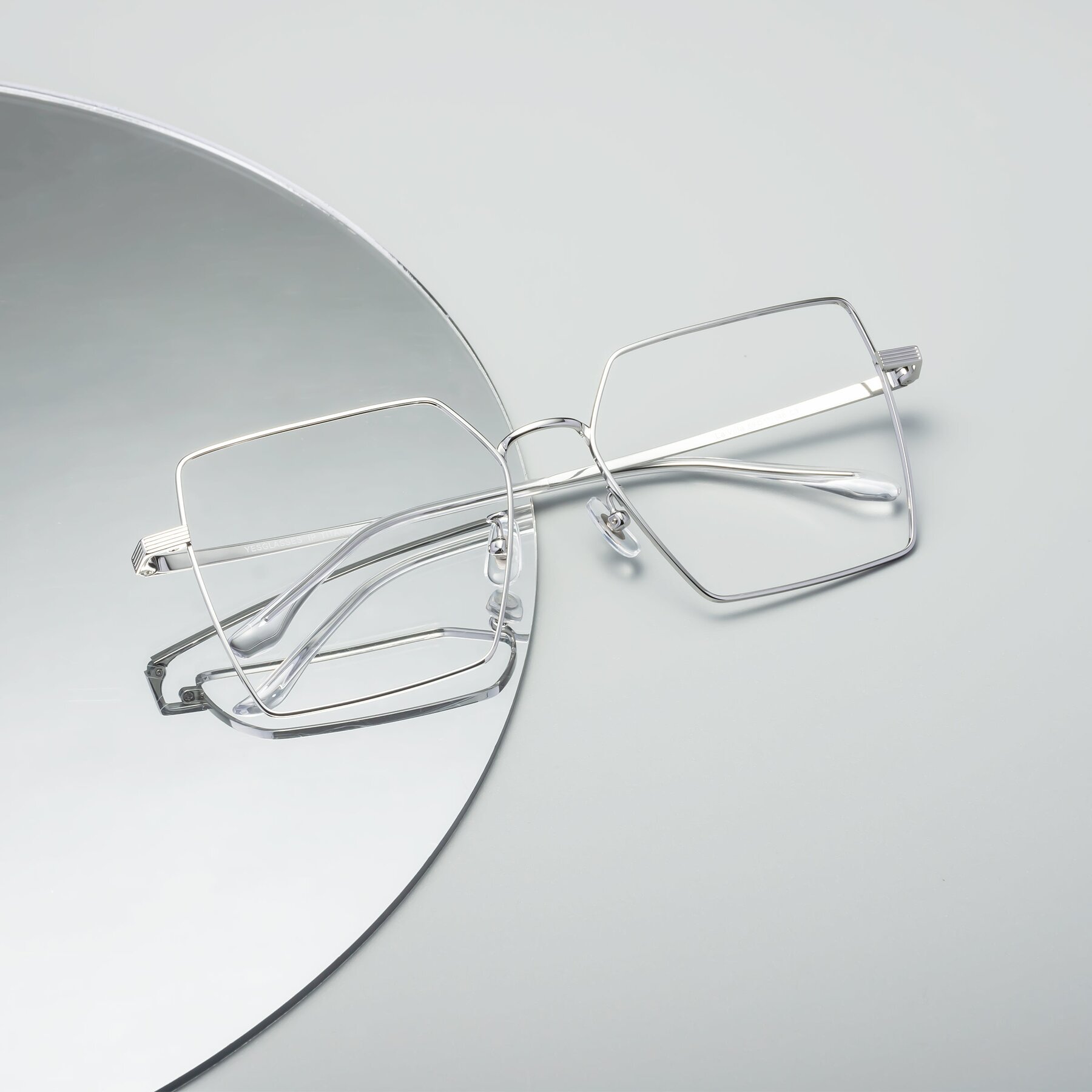 Lifestyle photography #2 of La Villa in Silver with Clear Reading Eyeglass Lenses