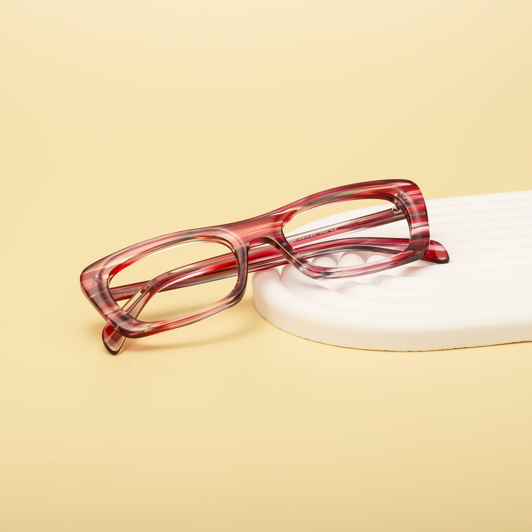 Lifestyle photography #1 of Figge in Striped Red with Clear Eyeglass Lenses