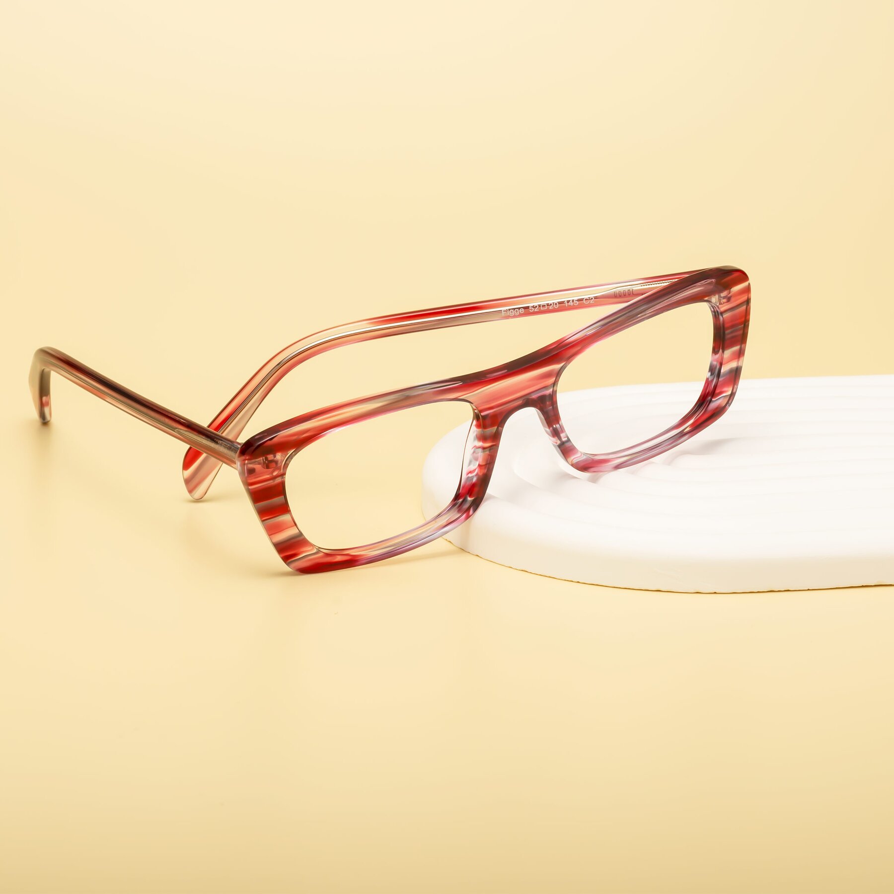 Lifestyle photography #2 of Figge in Striped Red with Clear Eyeglass Lenses