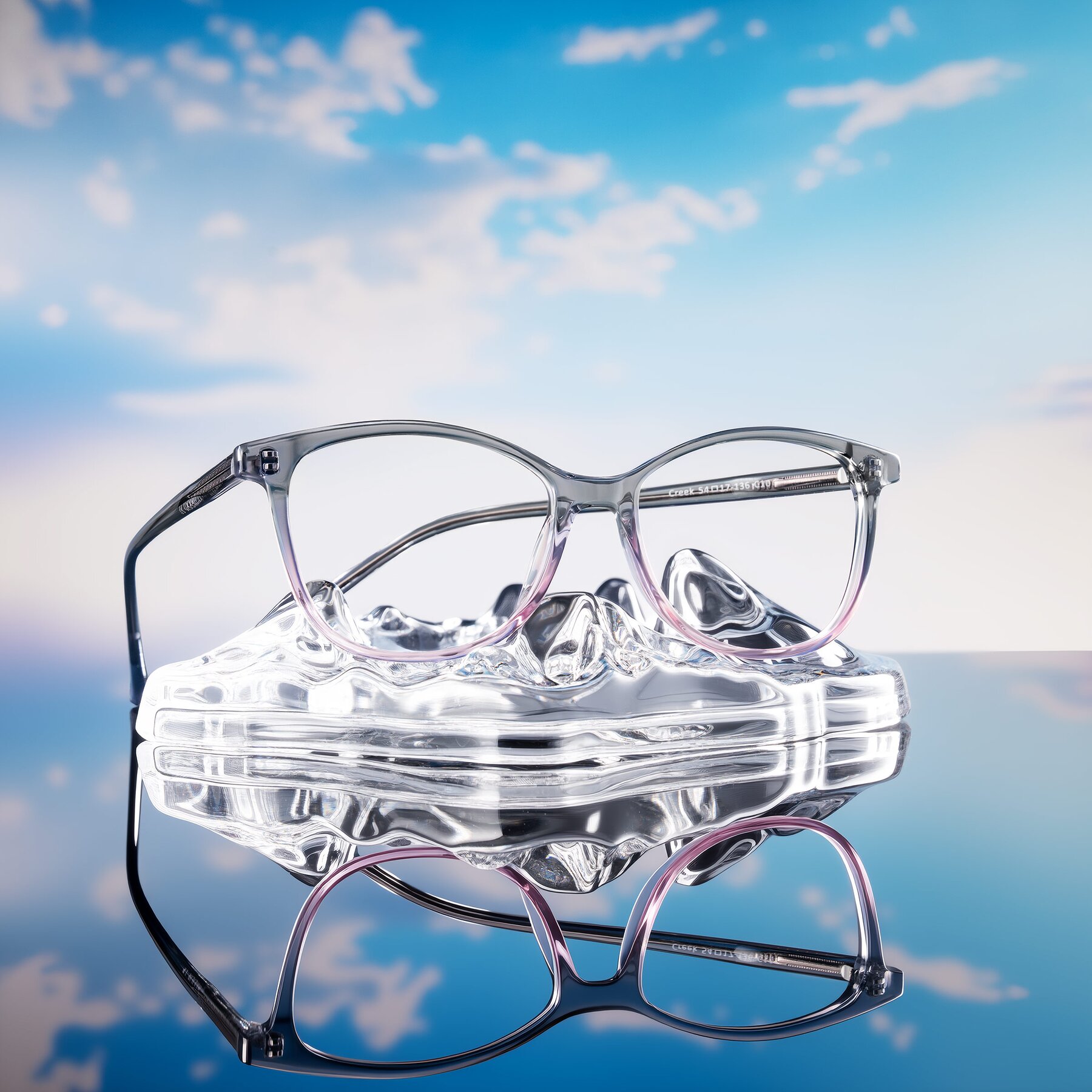 Lifestyle photography #1 of Creek in Gray/Pink with Clear Blue Light Blocking Lenses