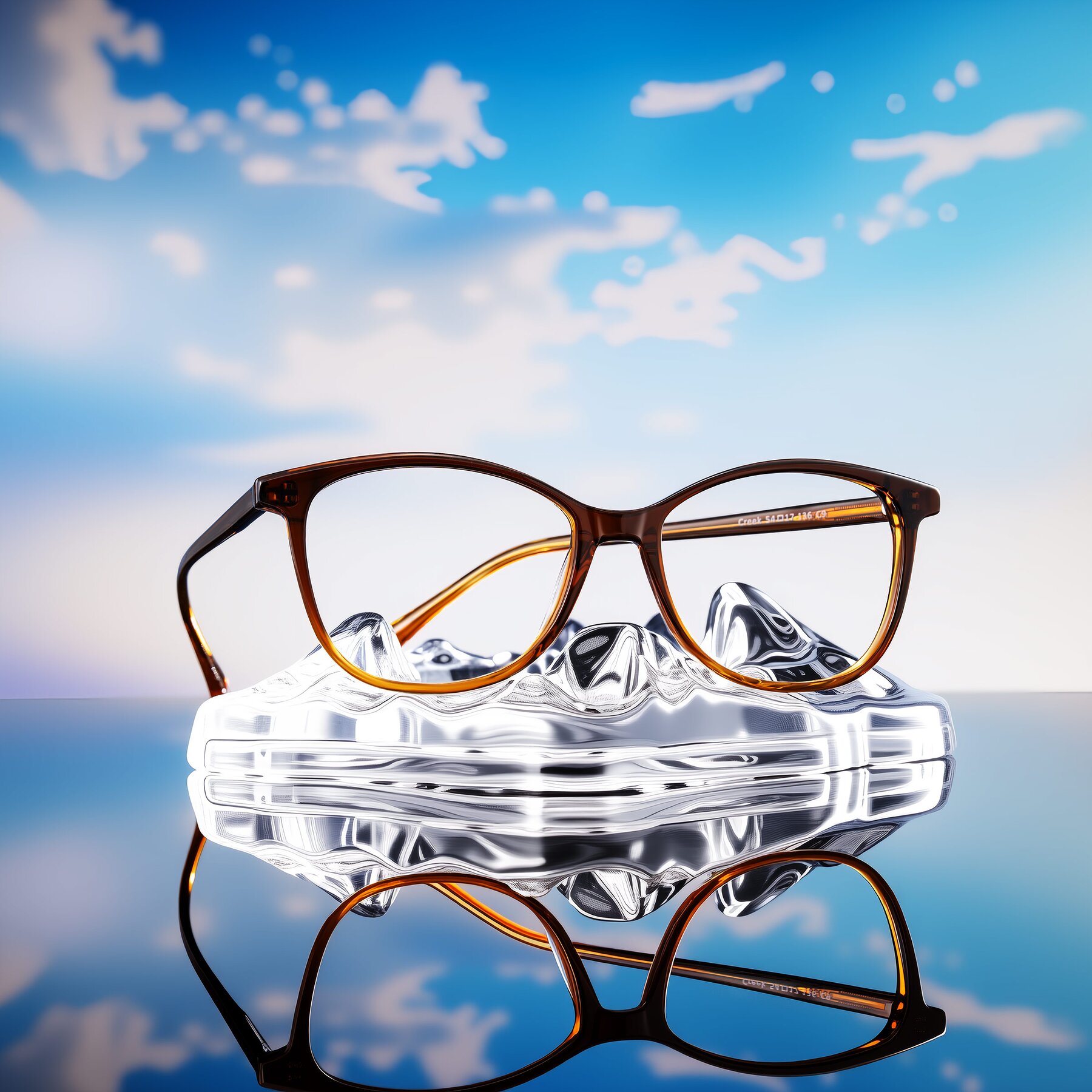 Lifestyle photography #1 of Creek in Gradient Brown with Clear Blue Light Blocking Lenses