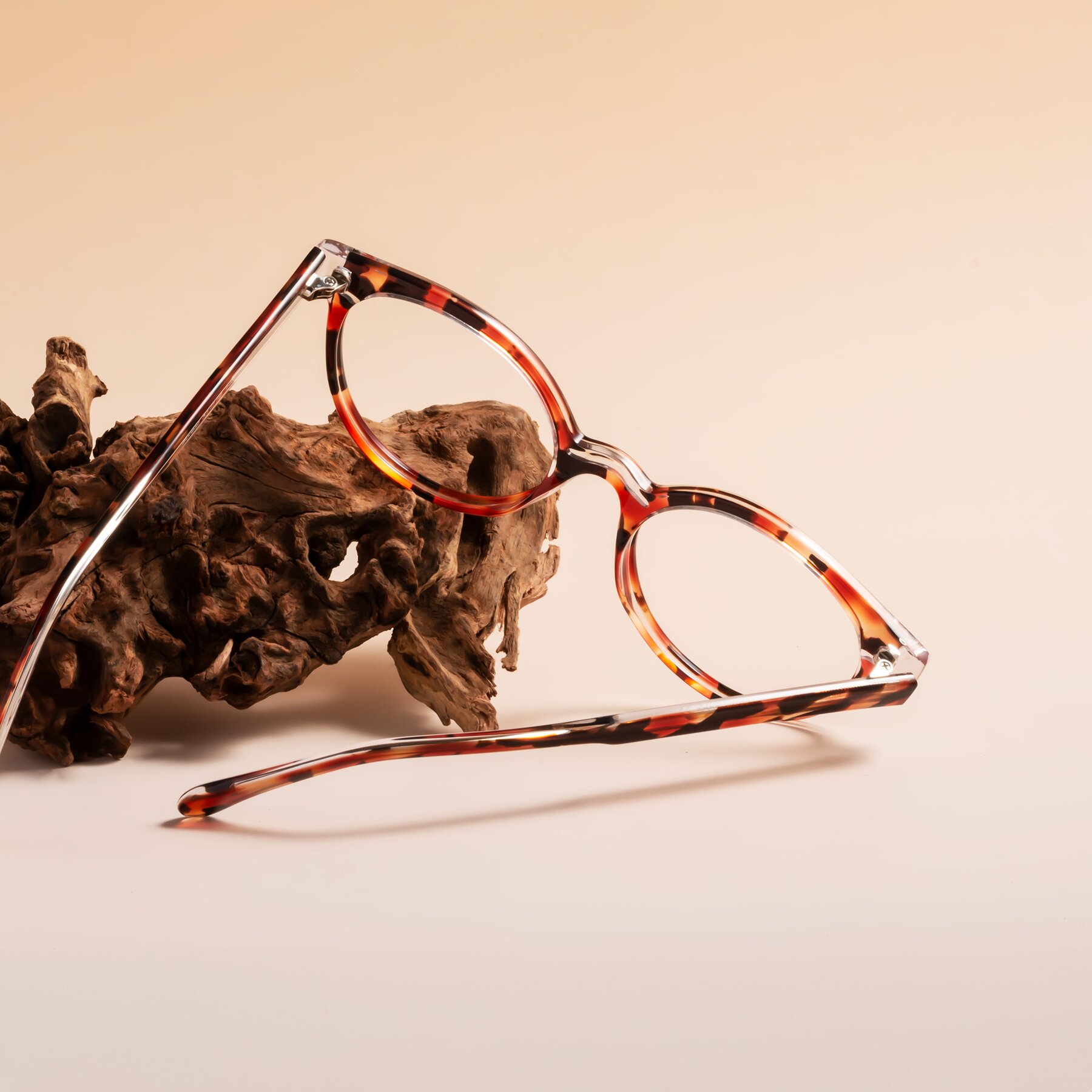 Lifestyle photography #2 of Forest in Vermillion Tortoise with Clear Reading Eyeglass Lenses