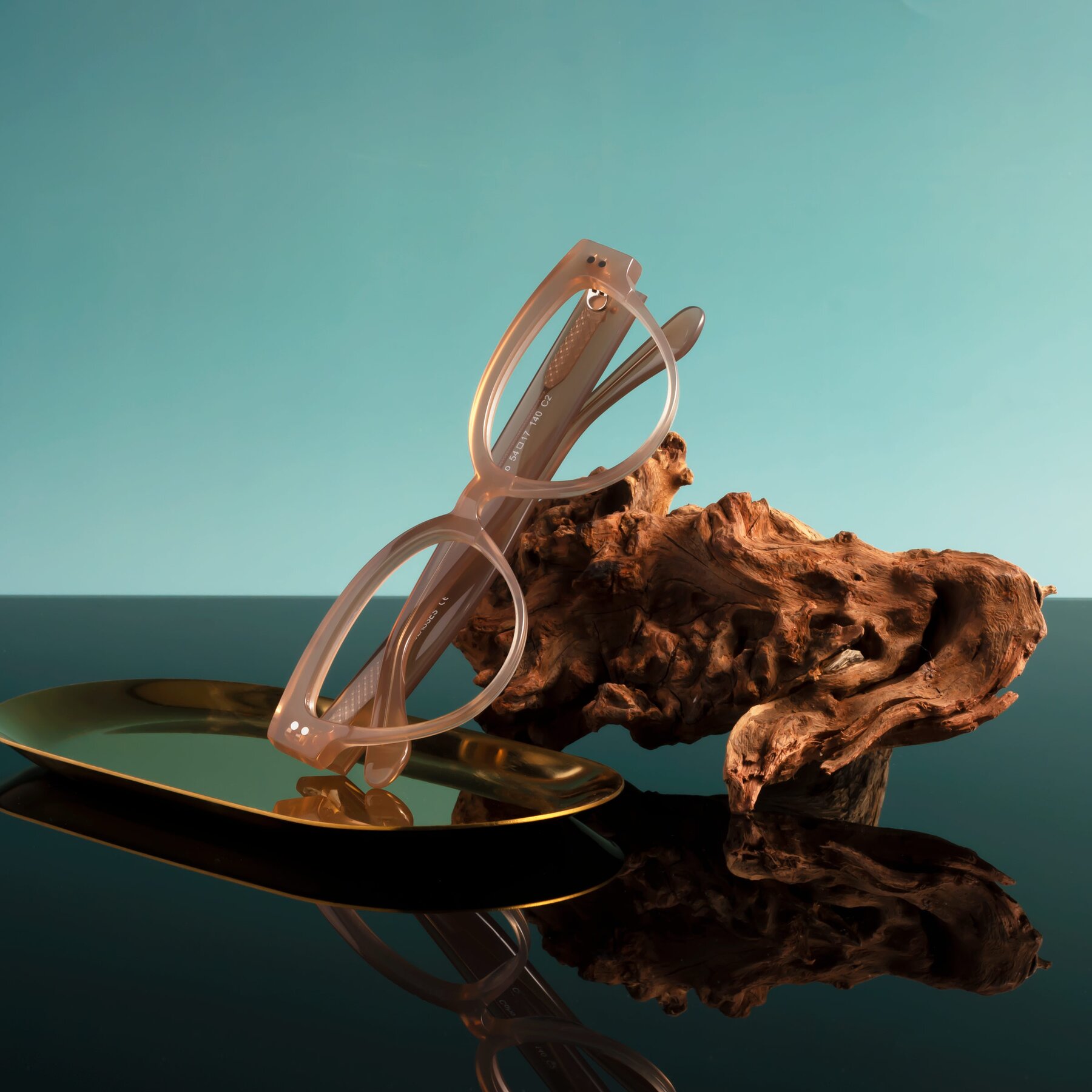 Lifestyle photography #1 of Coho in Taupe with Clear Reading Eyeglass Lenses