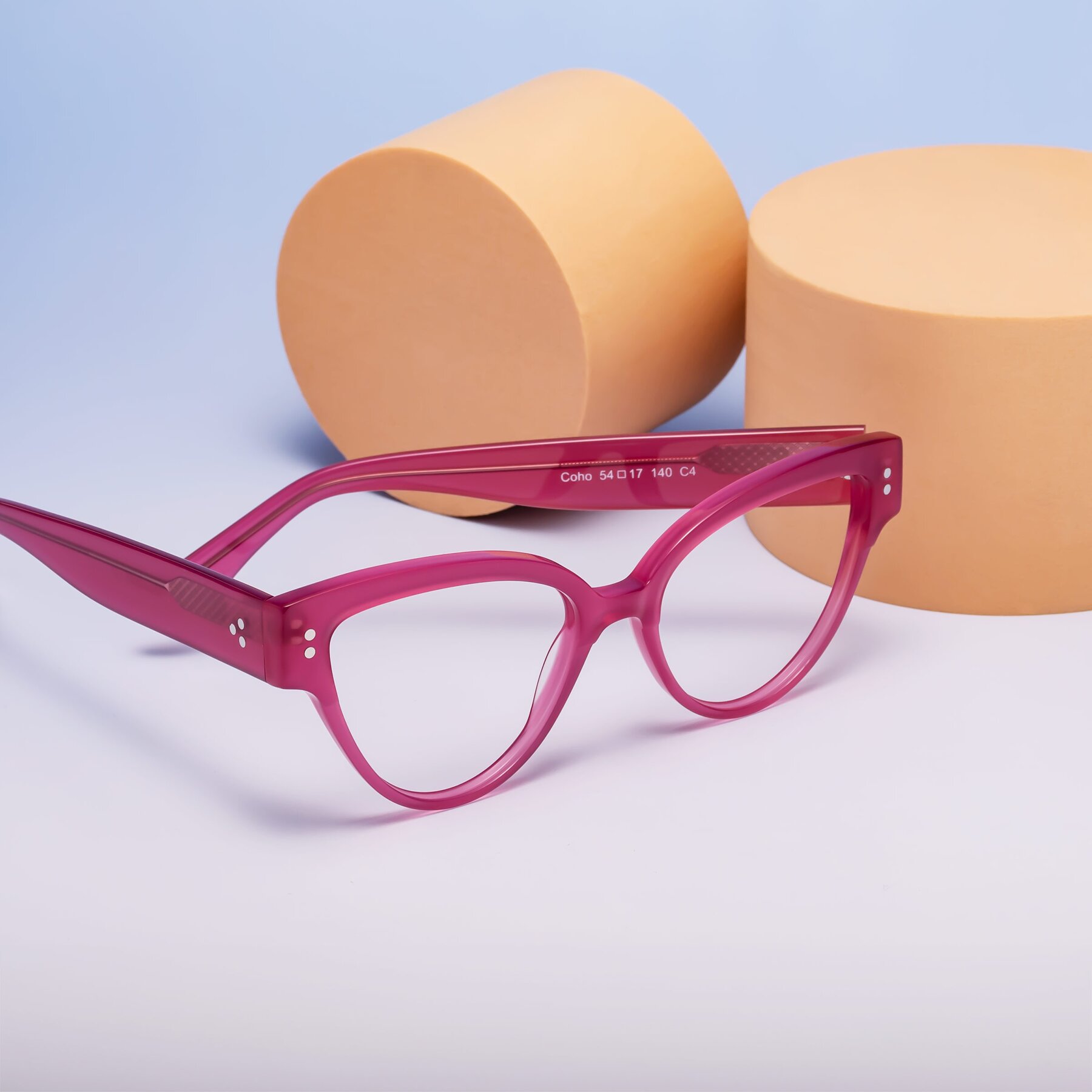 Lifestyle photography #2 of Coho in Pink with Clear Eyeglass Lenses