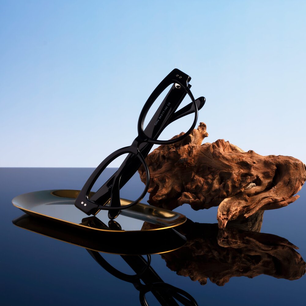 Black Retro-Vintage Acetate Cat-Eye Eyeglasses