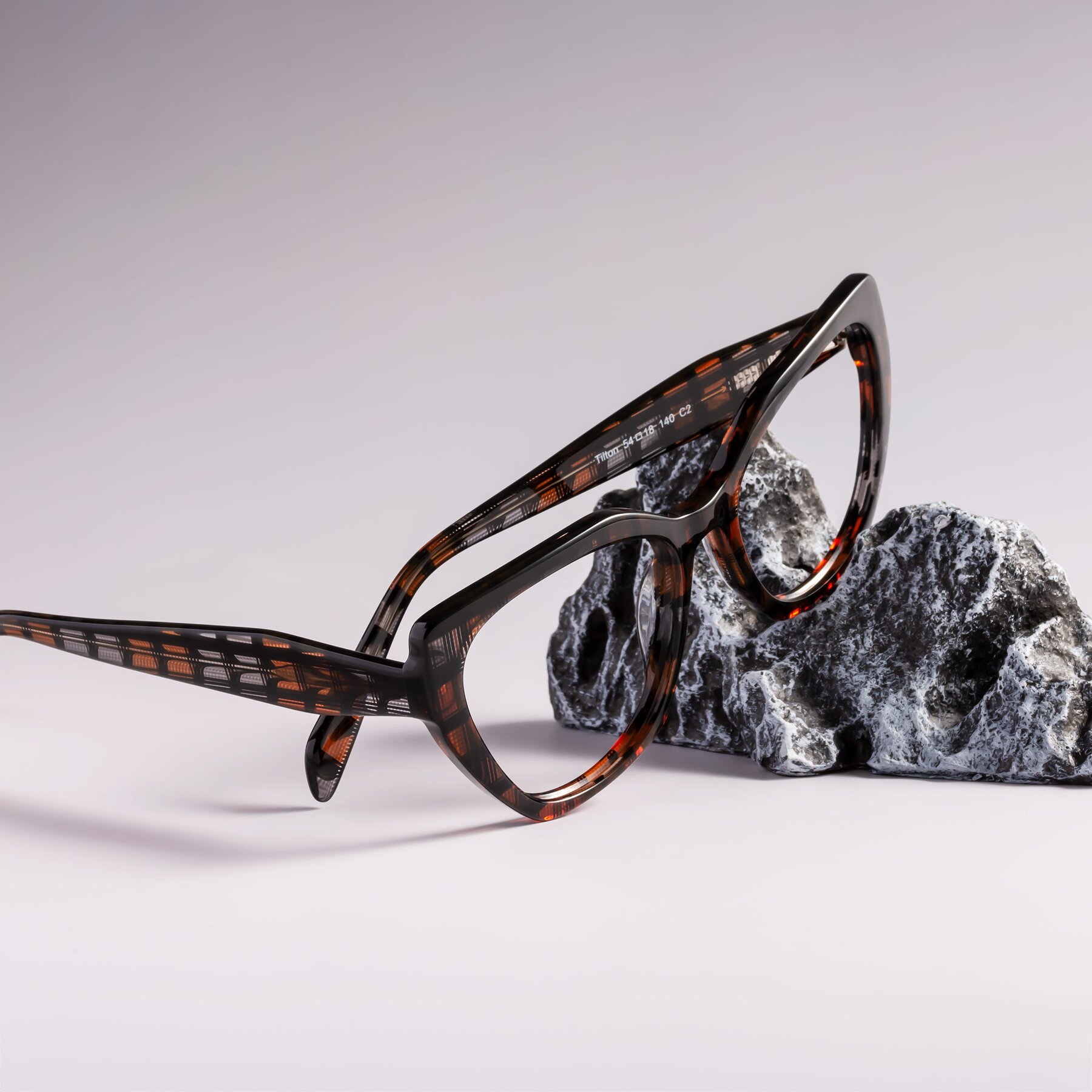 Lifestyle photography #2 of Tilton in Brown Grid with Clear Reading Eyeglass Lenses