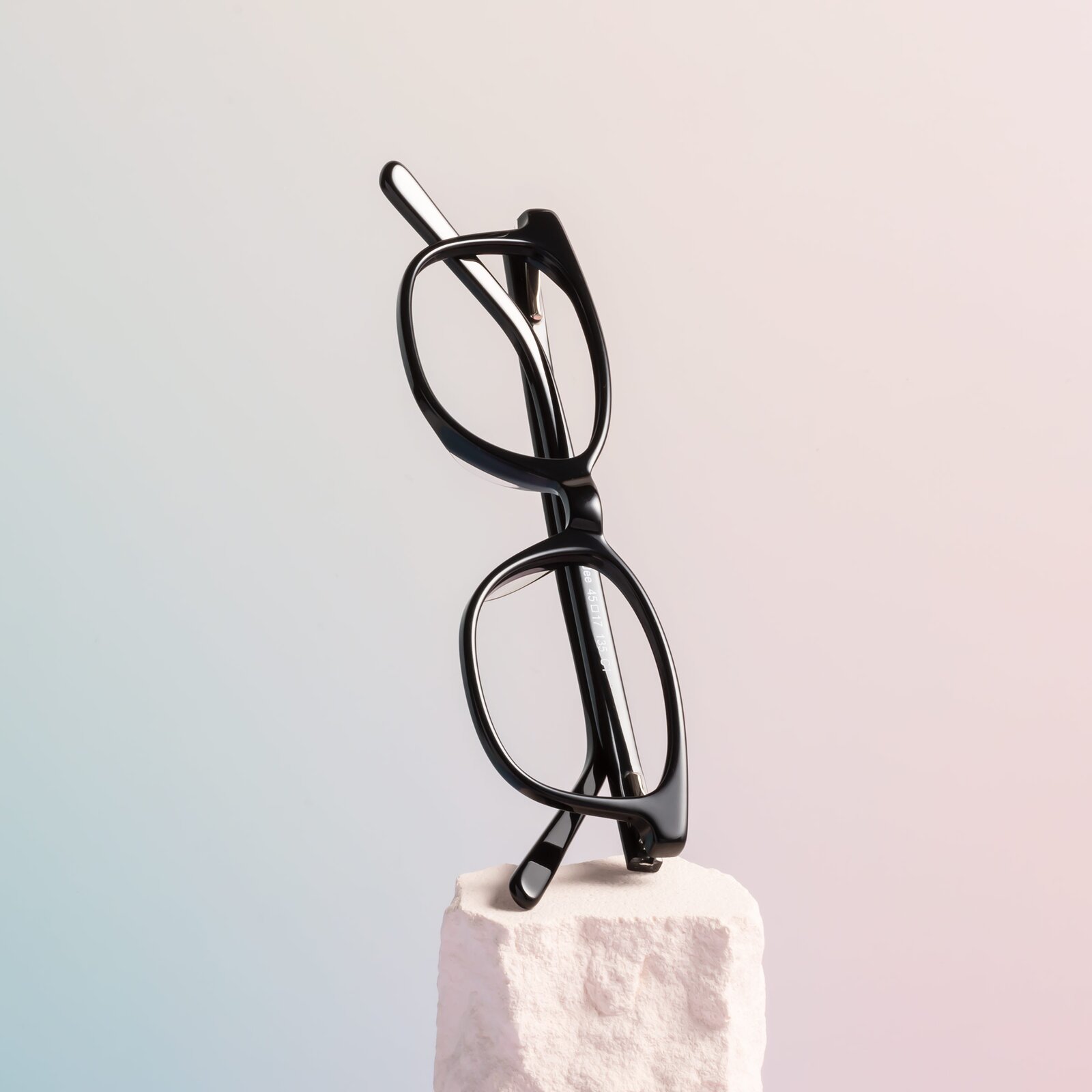 Black Classic Low Bridge Fit Rectangle Eyeglasses - Jee