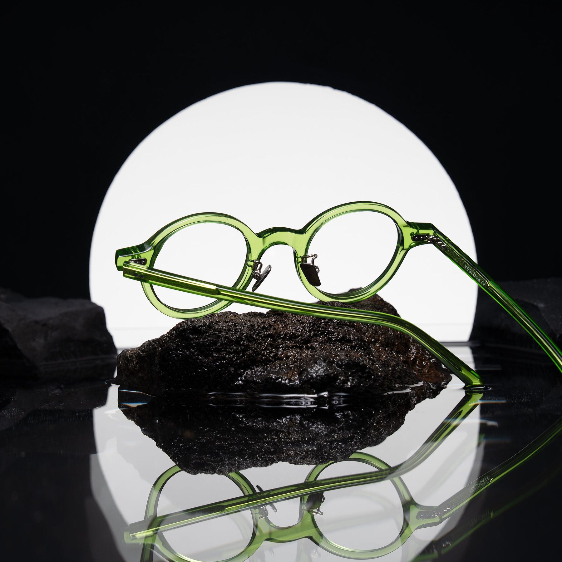Lifestyle photography #2 of Rollin in Transparent Green with Clear Eyeglass Lenses