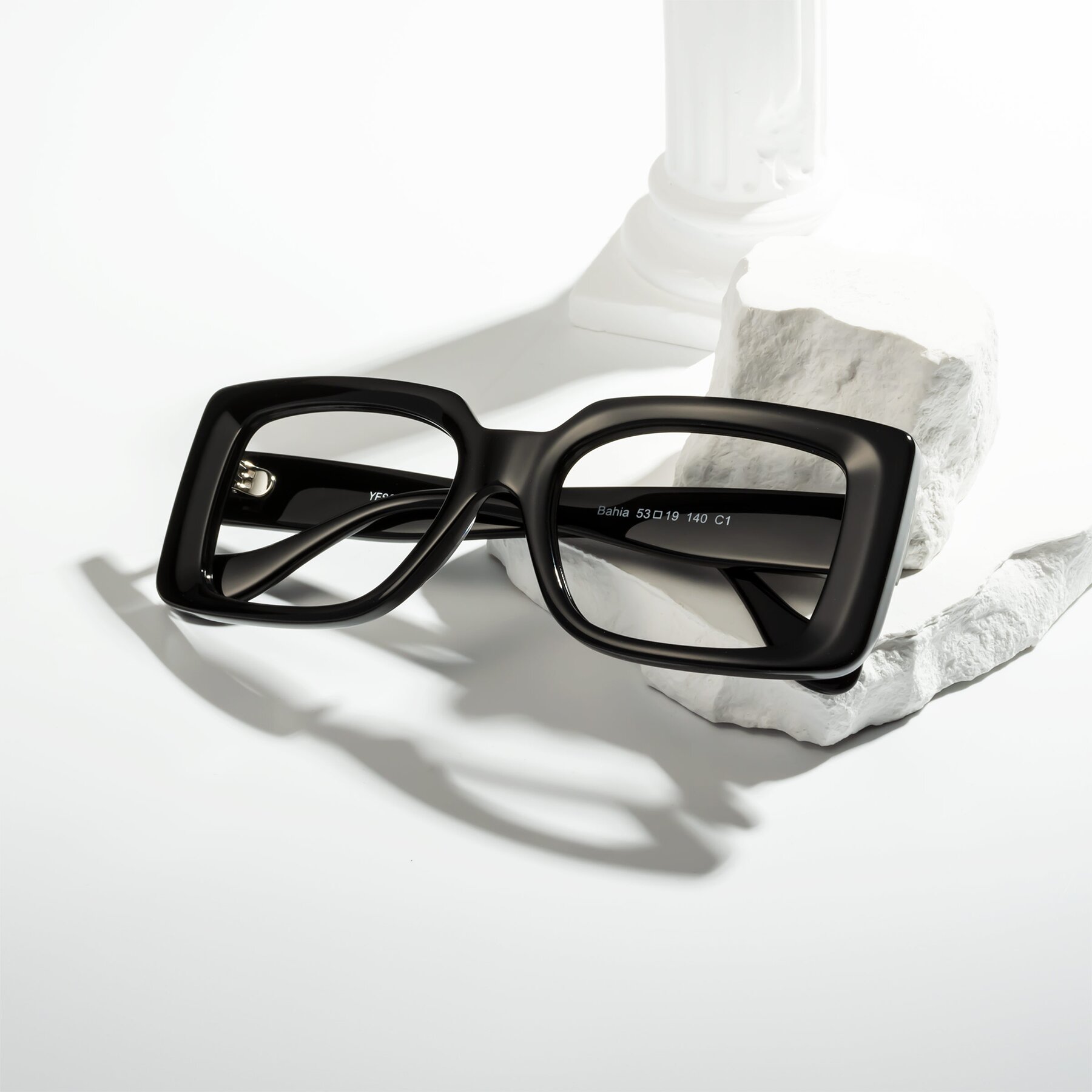 Lifestyle photography #1 of Bahia in Black with Clear Reading Eyeglass Lenses