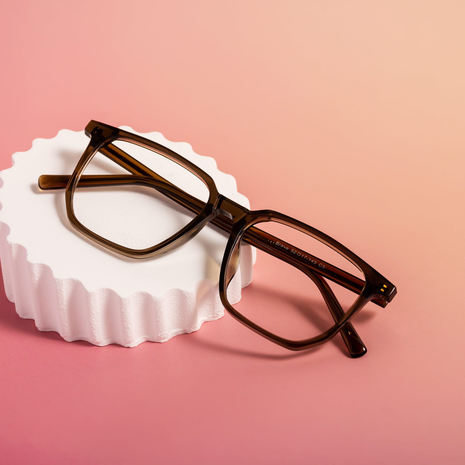 Lifestyle photography #1 of Brave in Coffee with Clear Reading Eyeglass Lenses