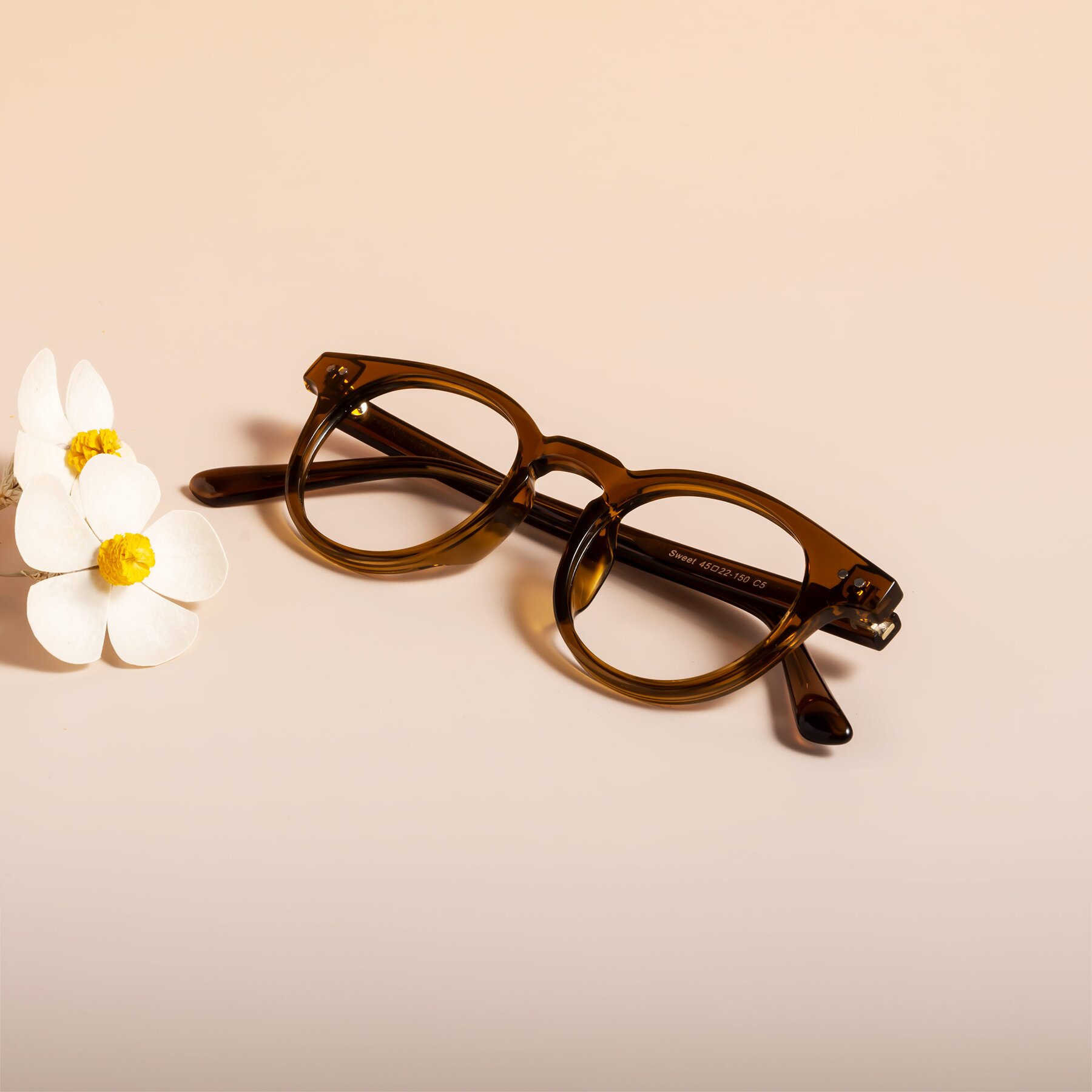 Lifestyle photography #1 of Sweet in Muddy Brown with Clear Reading Eyeglass Lenses