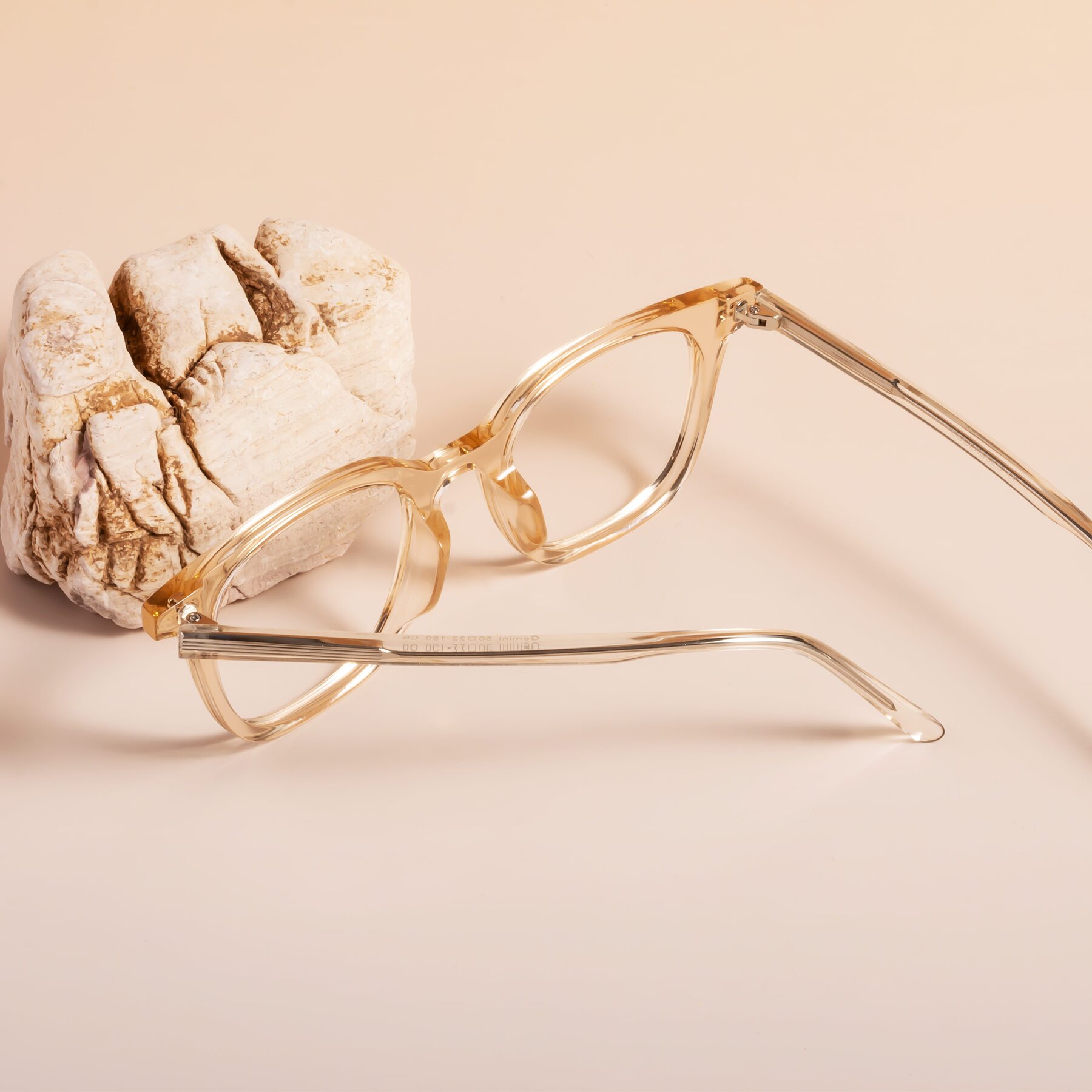 Lifestyle photography #2 of Gemini in Champagne with Clear Reading Eyeglass Lenses