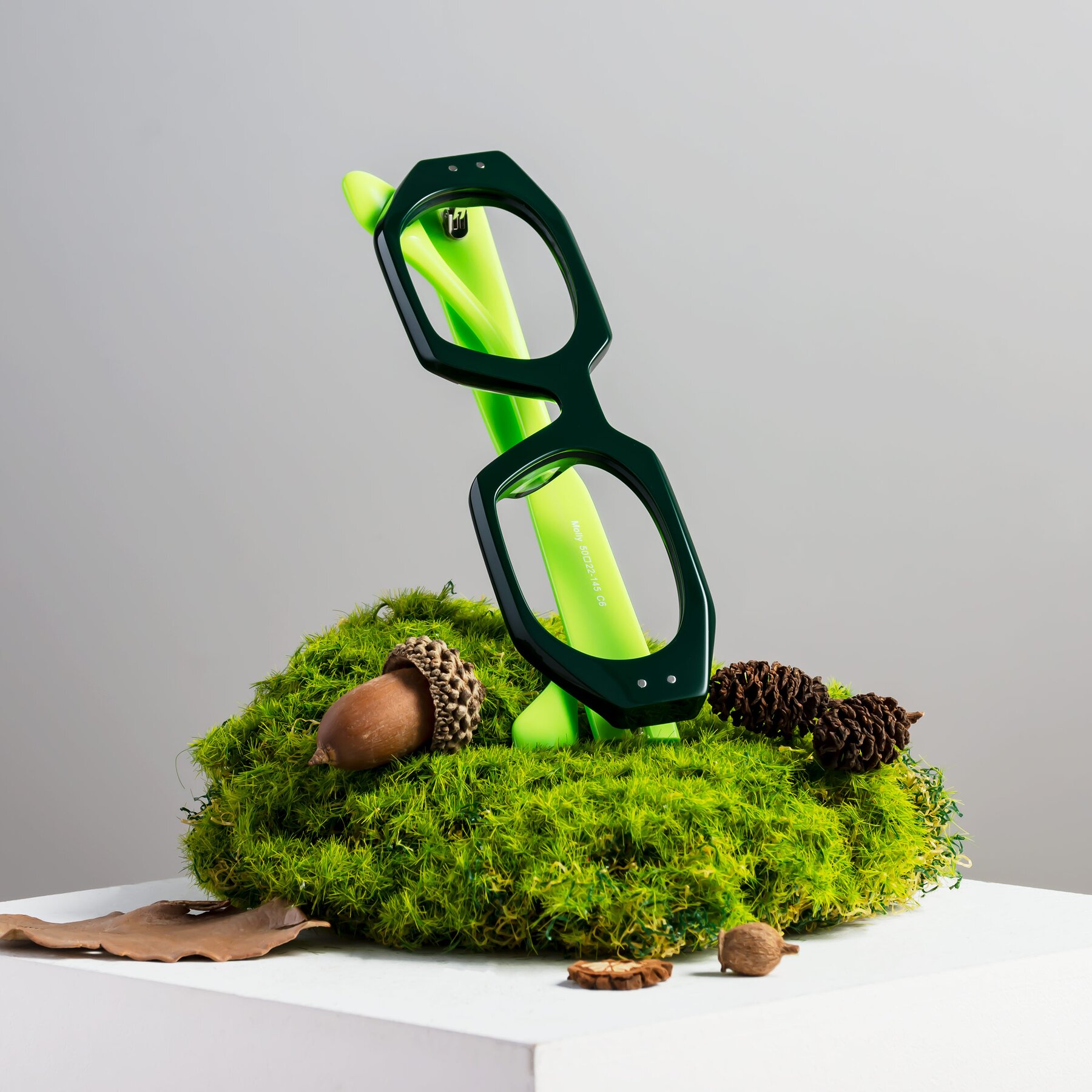 Lifestyle photography #1 of Molly in Forest-Lime with Clear Blue Light Blocking Lenses
