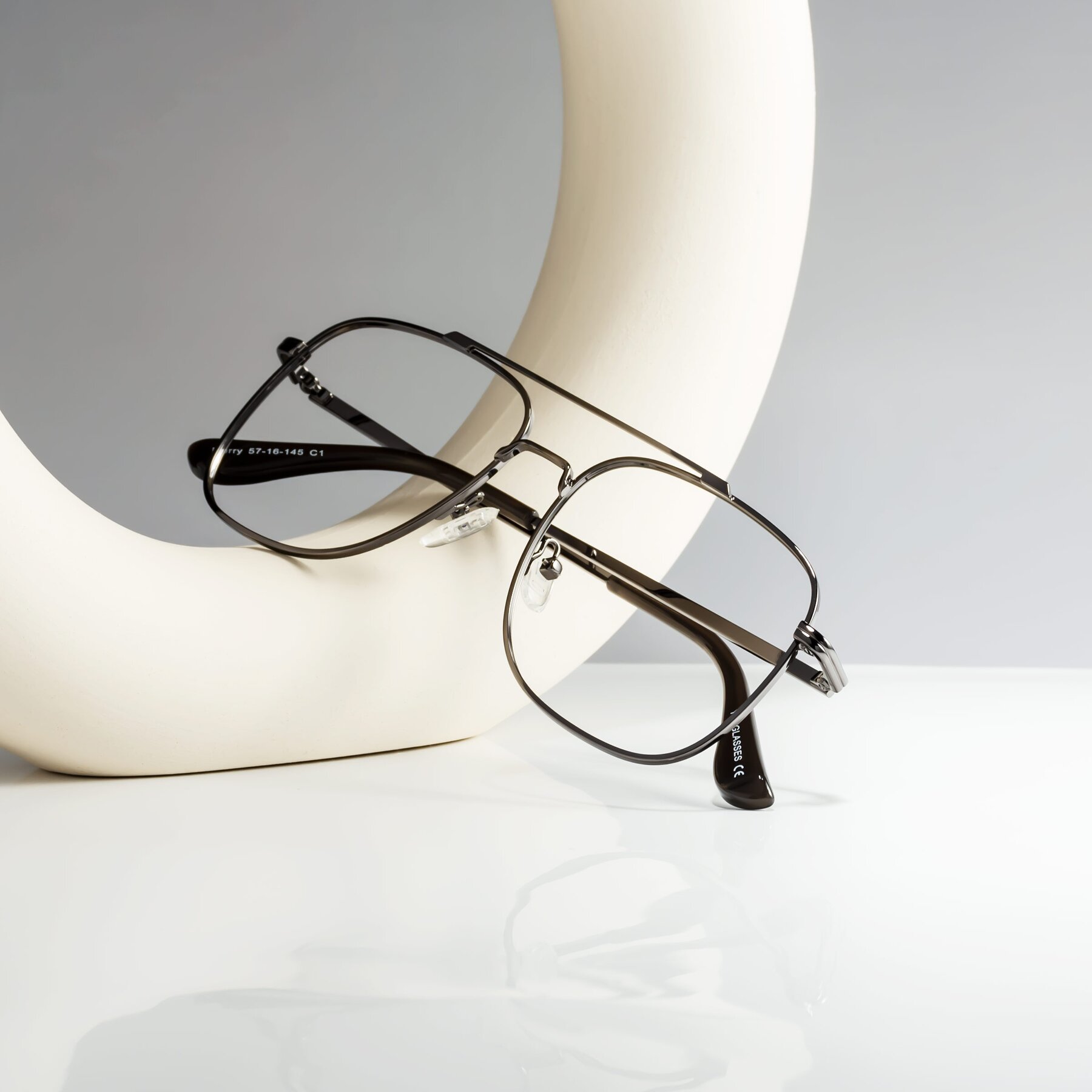 Lifestyle photography #1 of Merry in Gunmetal with Clear Eyeglass Lenses