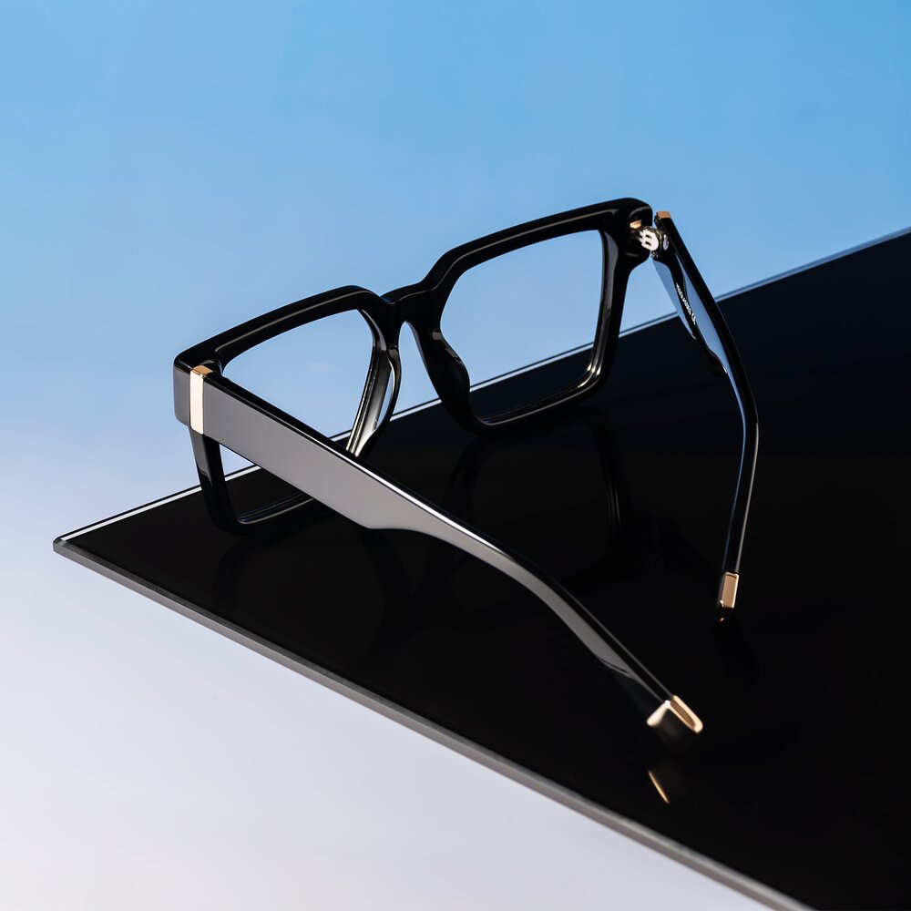Black Hipster Oversized Square Eyeglasses