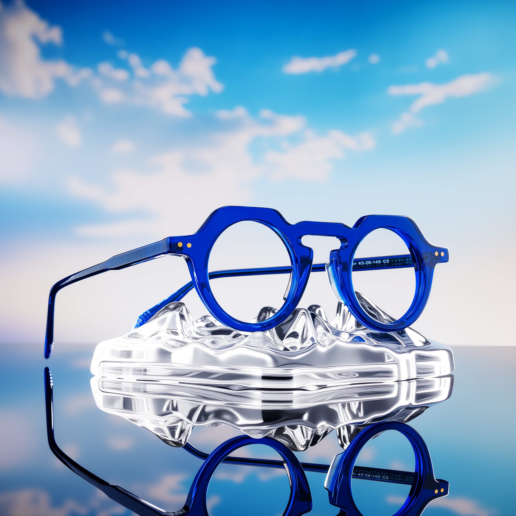 Lifestyle photography #1 of Arbor in Blue with Clear Blue Light Blocking Lenses