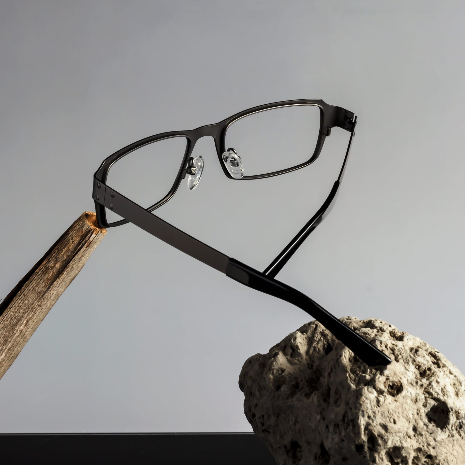 Lifestyle photography #2 of Moss in Gunmetal with Clear Eyeglass Lenses