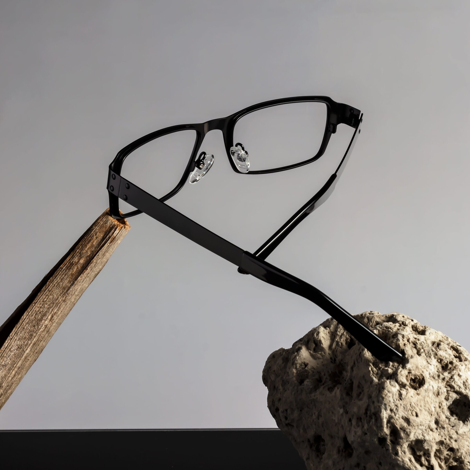 Lifestyle photography #2 of Moss in Matte Black with Clear Reading Eyeglass Lenses