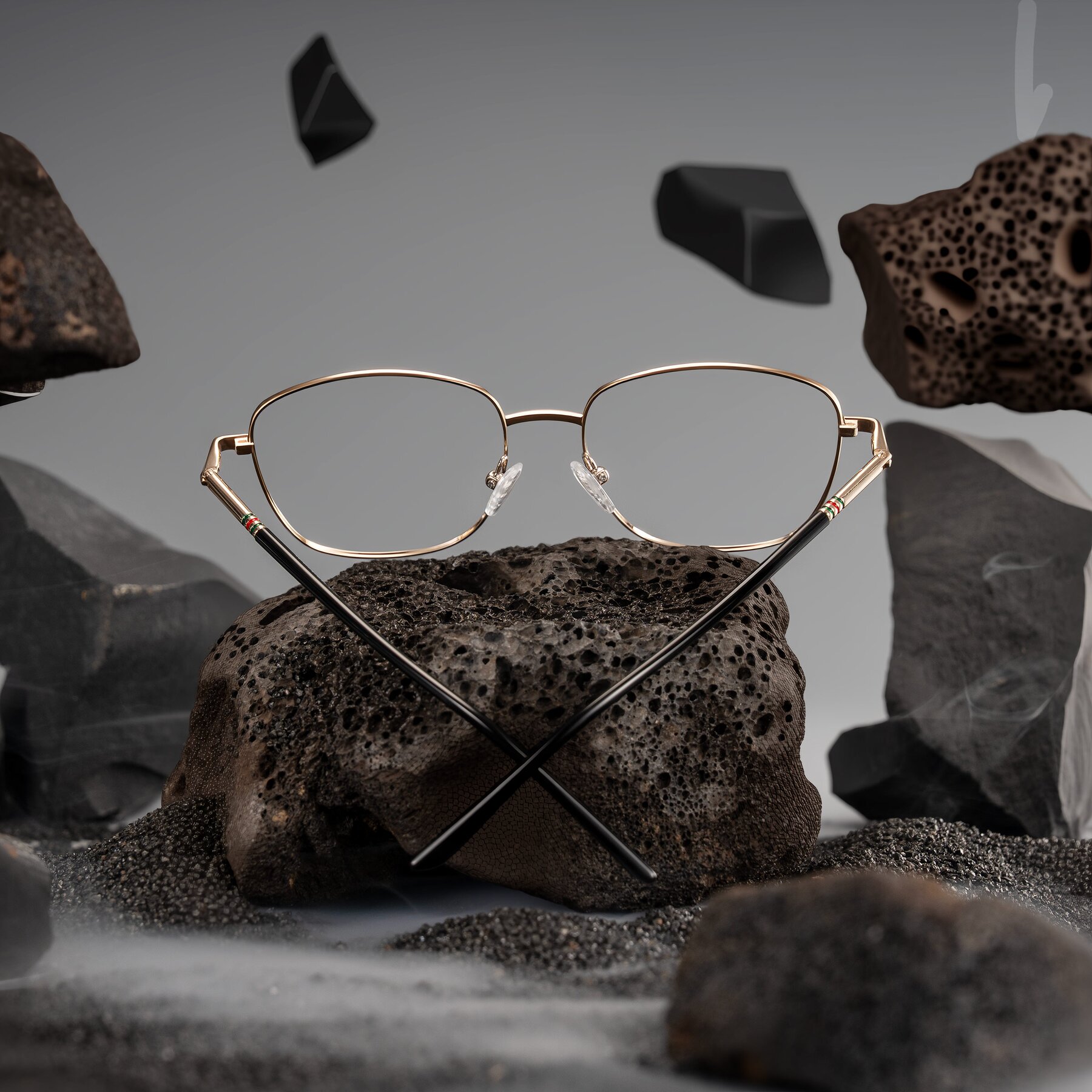 Lifestyle photography #2 of Love in Light Gold with Clear Eyeglass Lenses