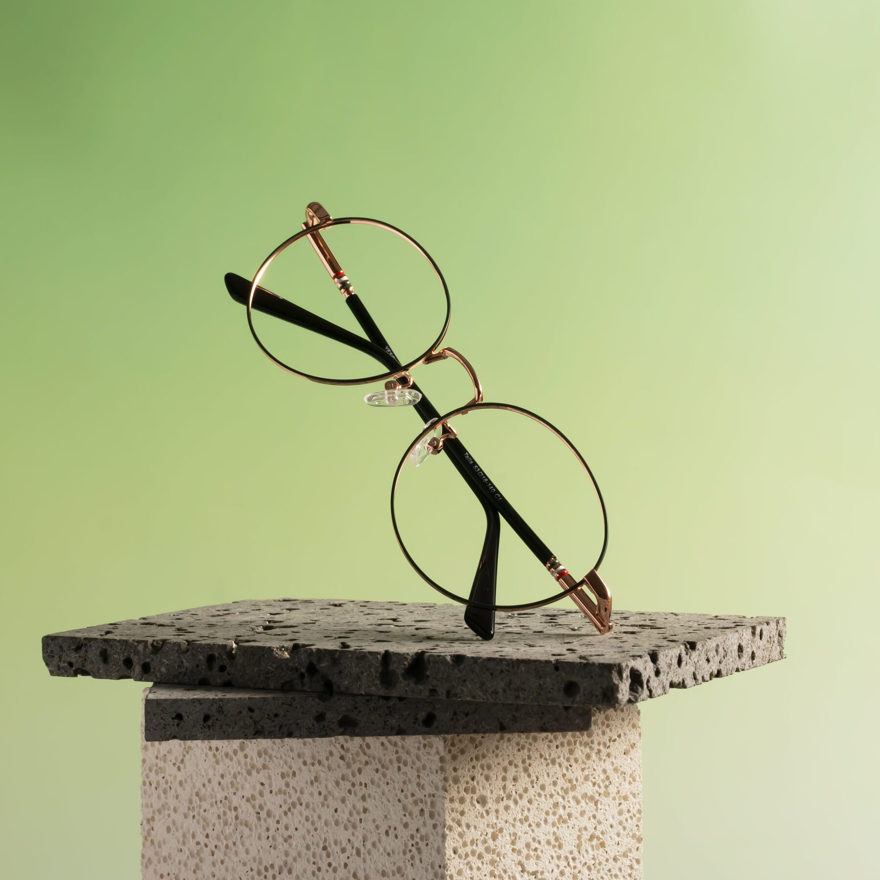 Lifestyle photography #1 of Talla in Charcoal Green-Rose Gold with Clear Blue Light Blocking Lenses