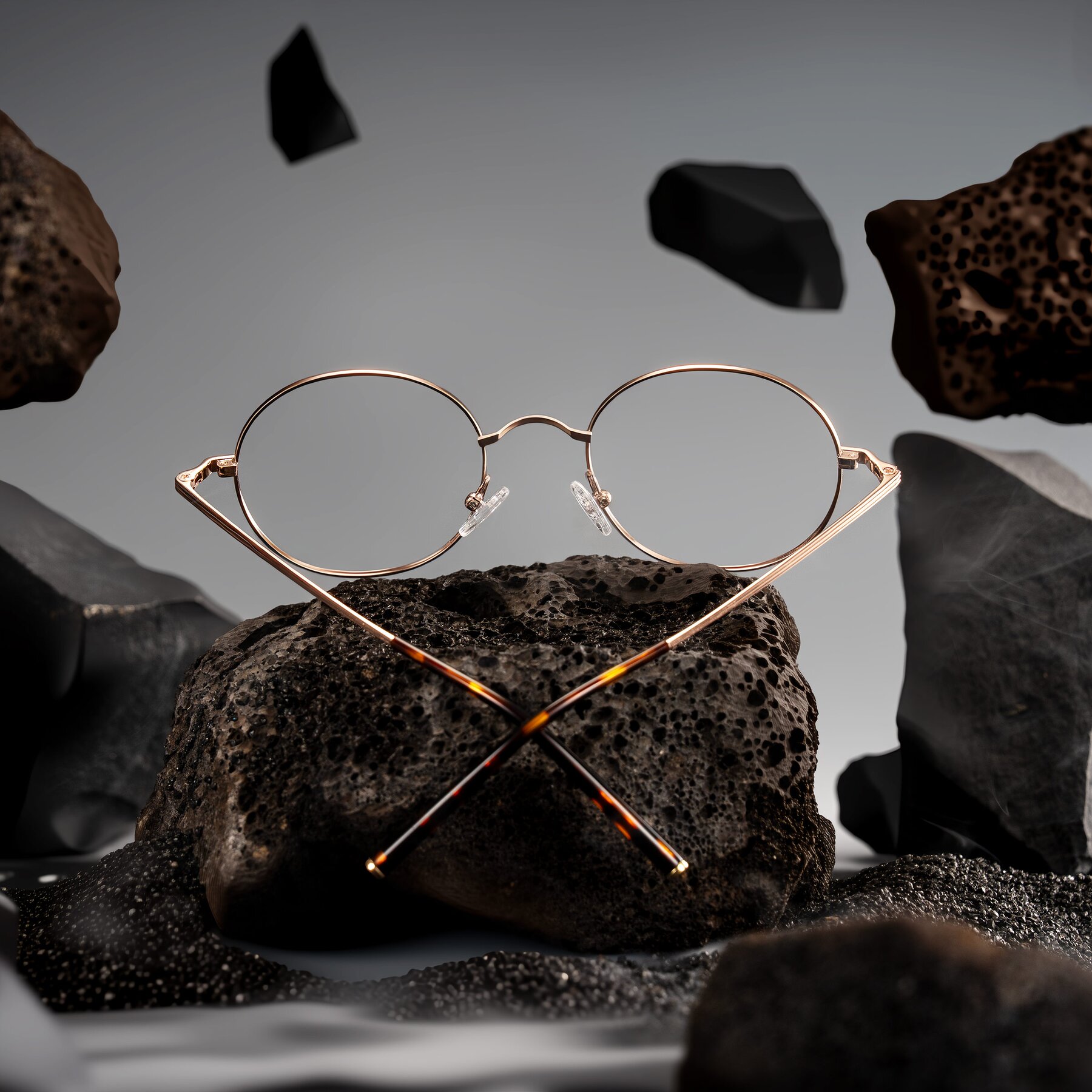 Lifestyle photography #2 of Sword in Rose Gold/Tortoise with Clear Eyeglass Lenses