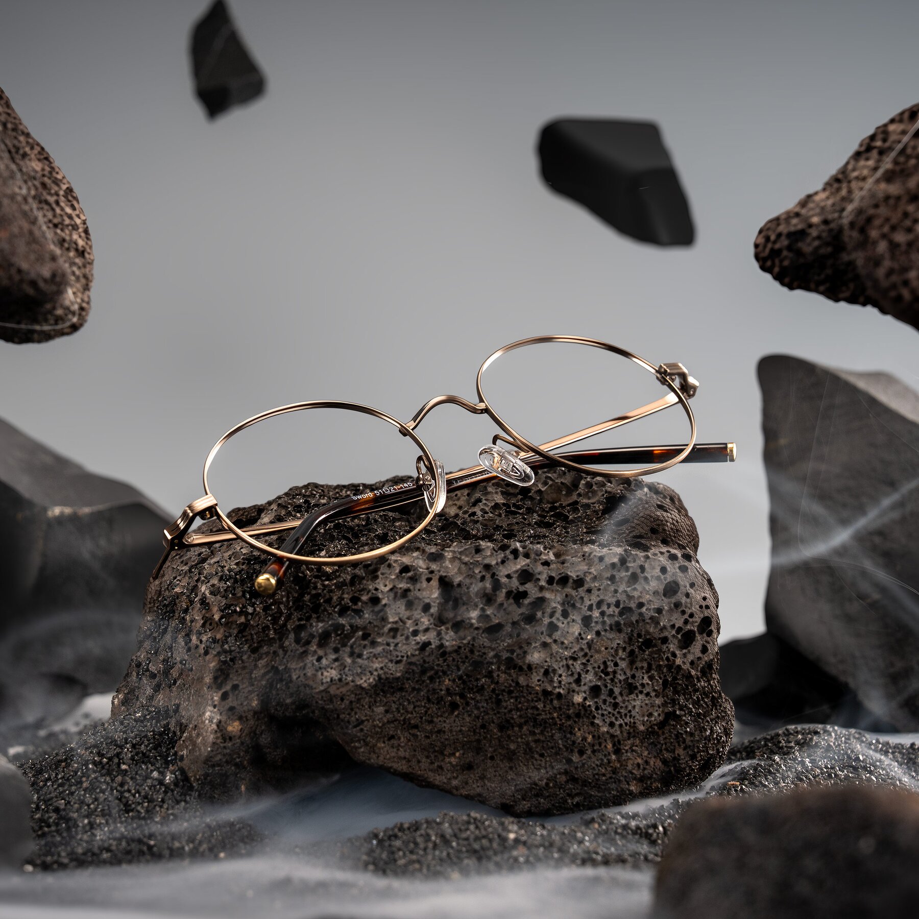 Lifestyle photography #1 of Sword in Antique Brass/Tortoise with Clear Eyeglass Lenses