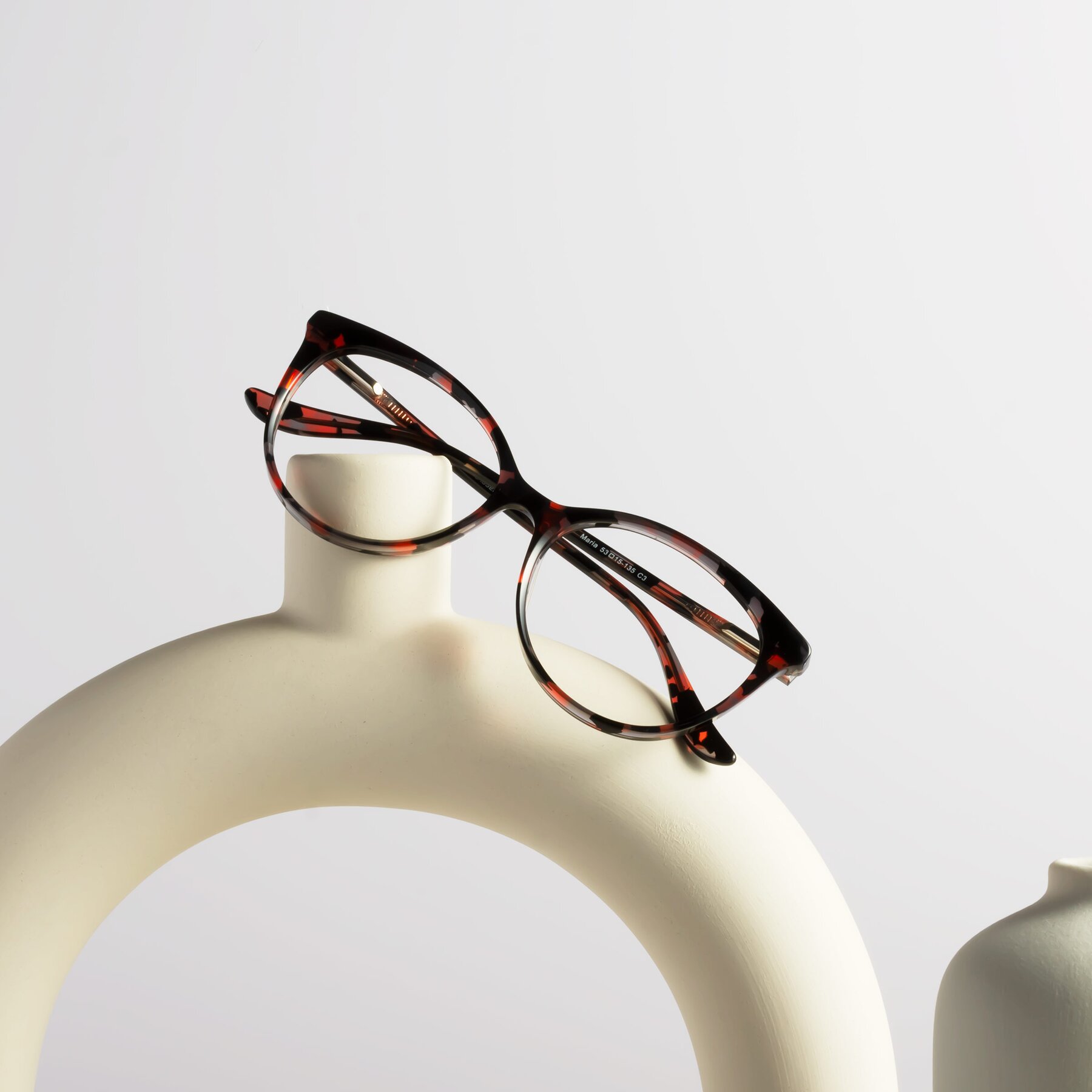 Women's lifestyle photography #1 of Maria in Red Tortoise with Clear Eyeglass Lenses