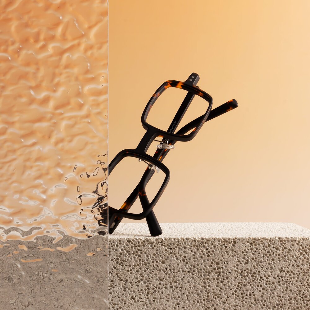 Matte Tortoise Geek-Chic Acetate Square Eyeglasses