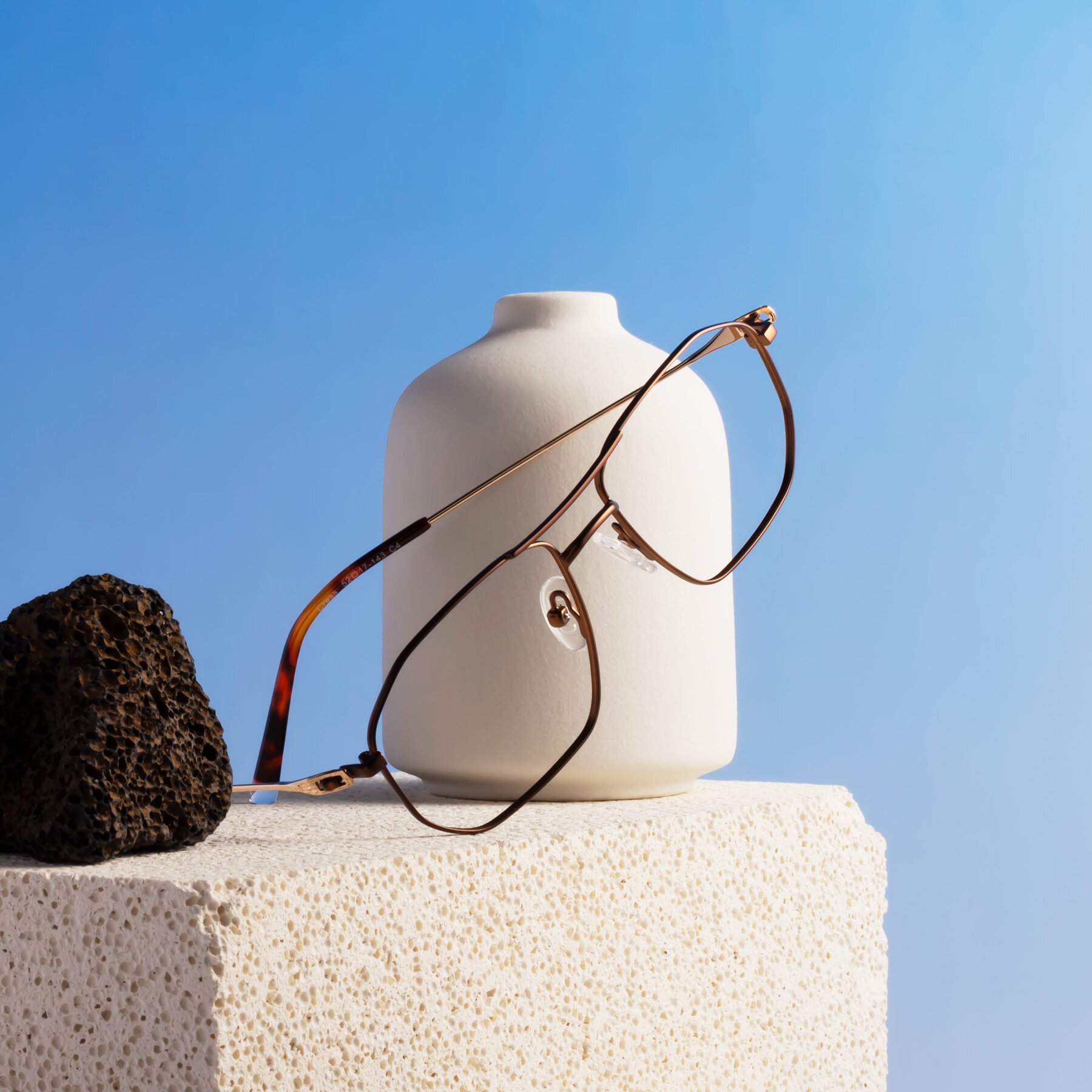 Lifestyle photography #1 of Cress in Brown-Gold with Clear Eyeglass Lenses