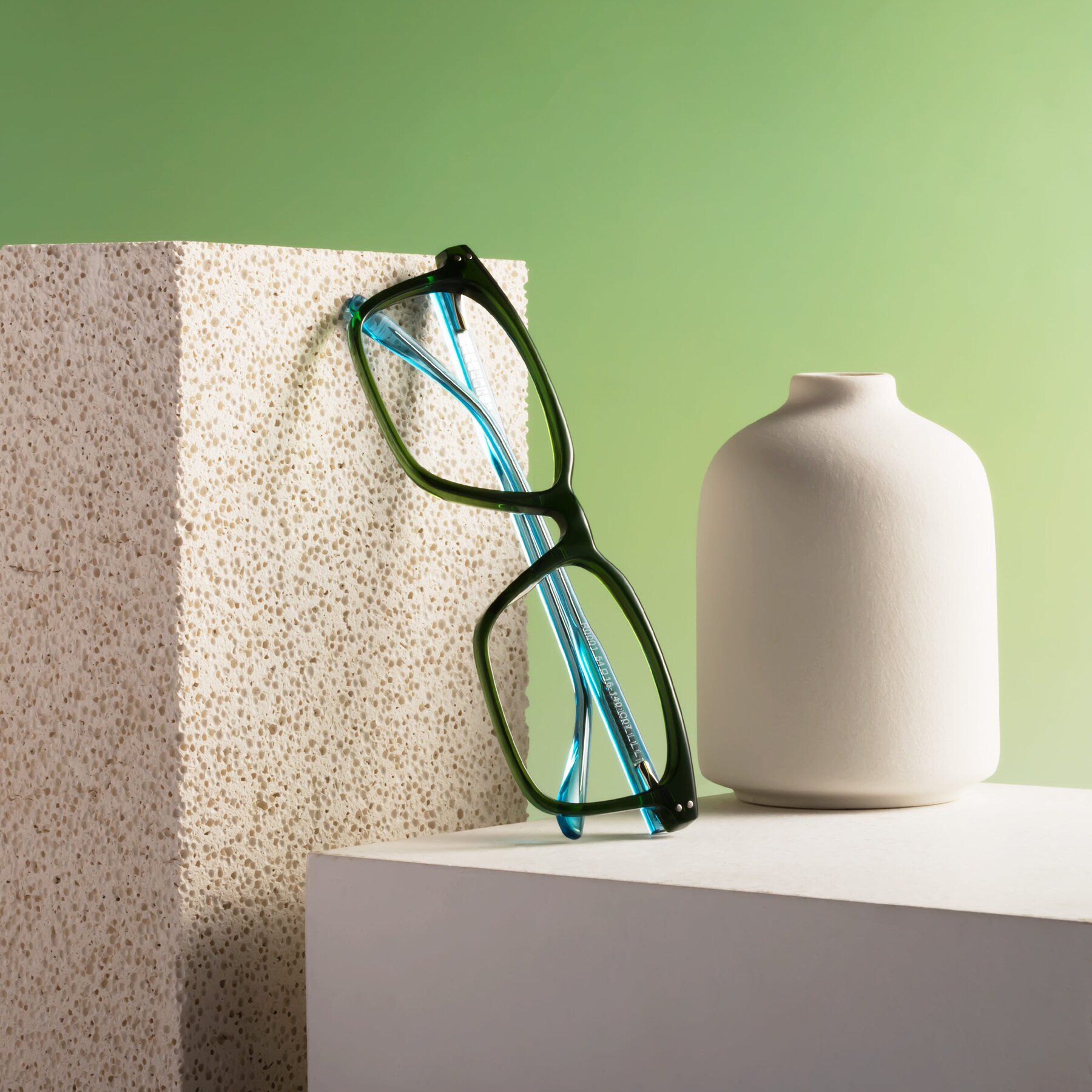 Lifestyle photography #1 of Pretty in Jade Green with Clear Eyeglass Lenses