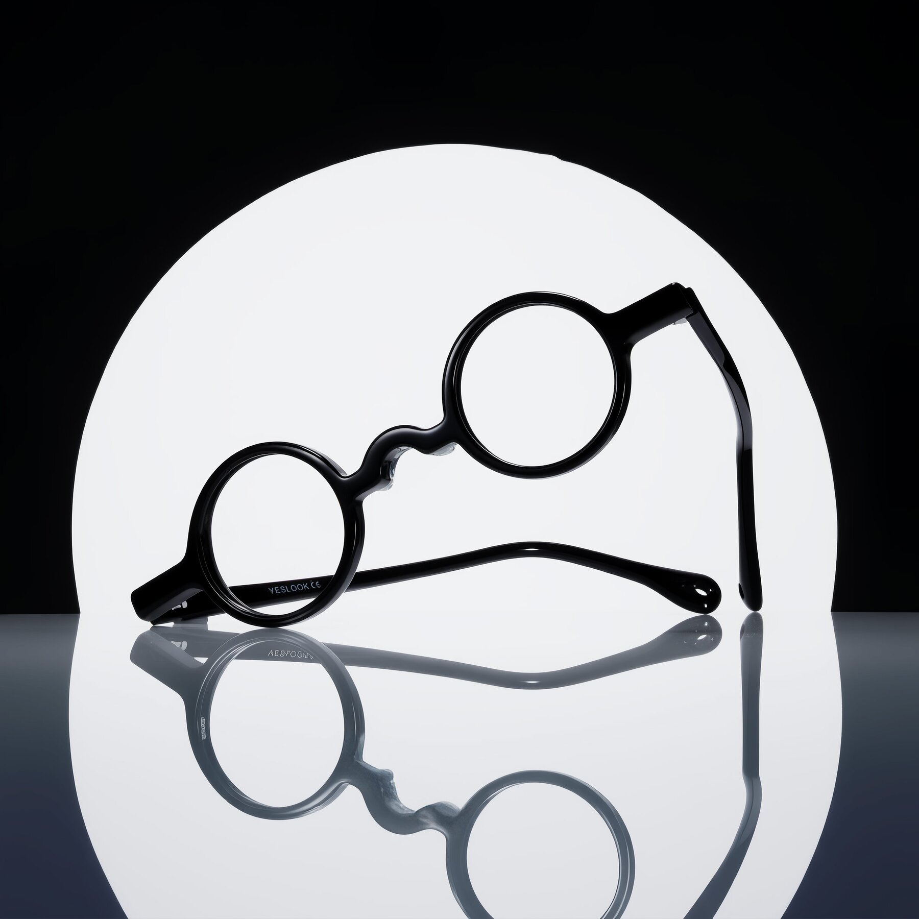 Lifestyle photography #1 of Hominid in Black with Clear Eyeglass Lenses