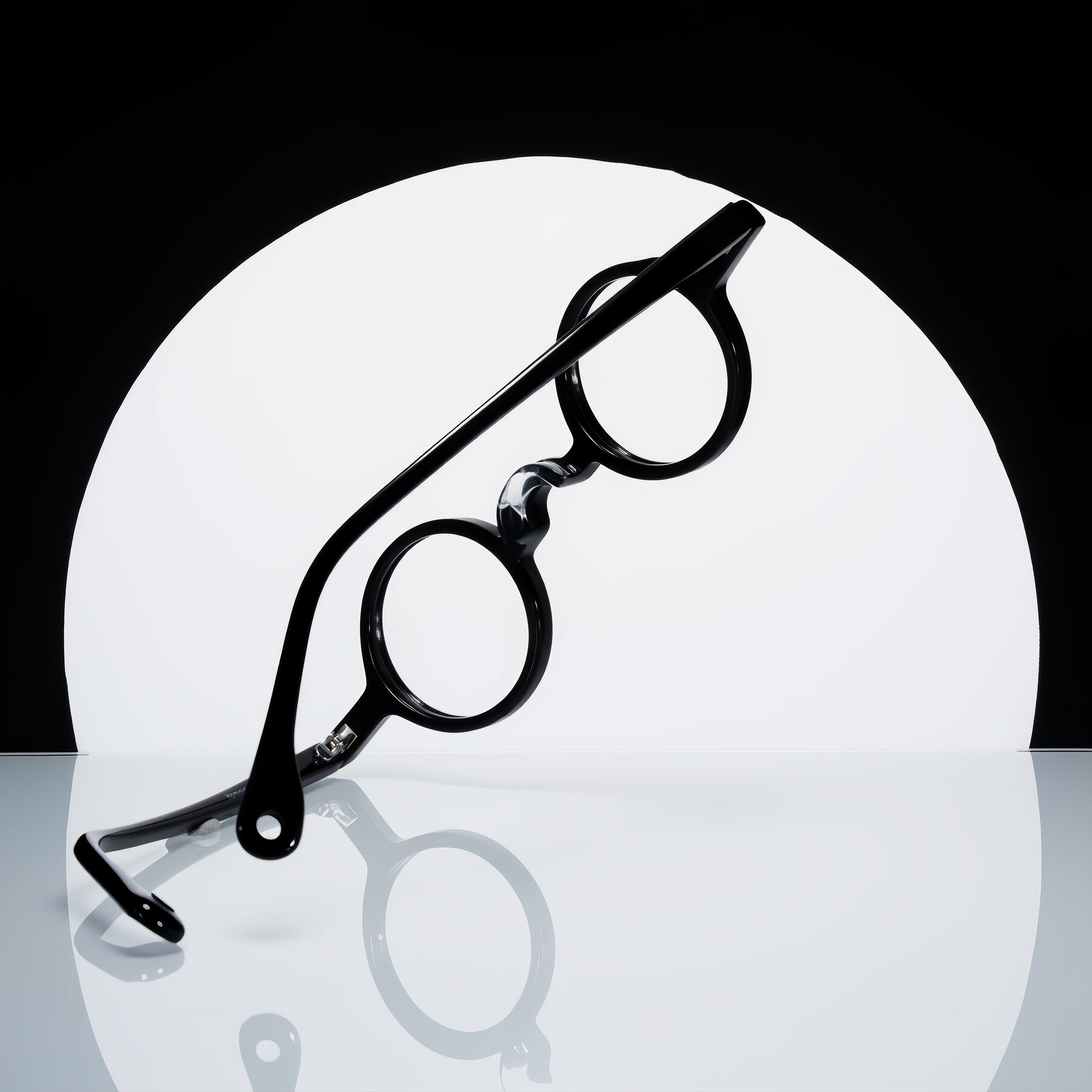 Lifestyle photography #2 of Hominid in Black with Clear Eyeglass Lenses