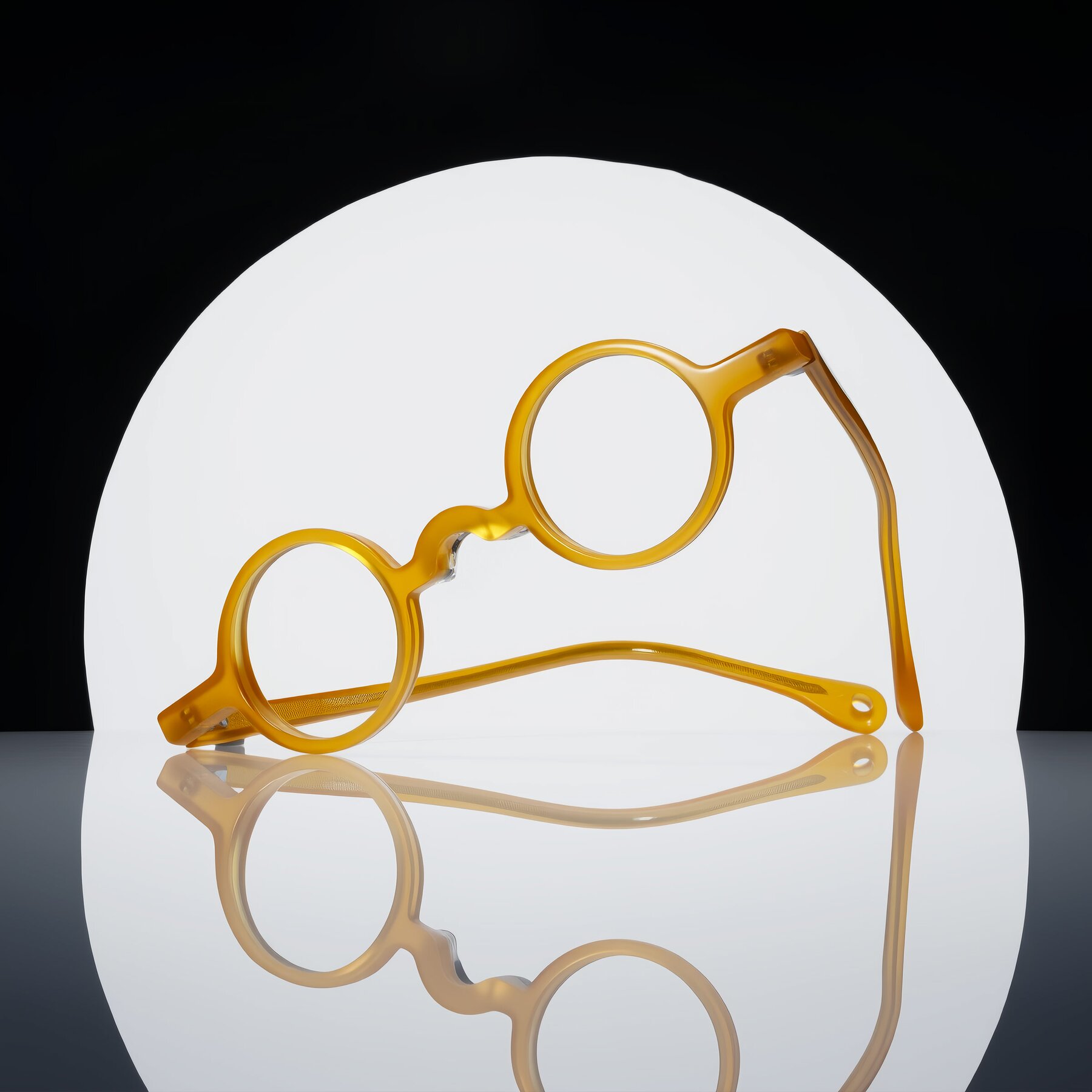 Lifestyle photography #1 of Hominid in Honey with Clear Blue Light Blocking Lenses