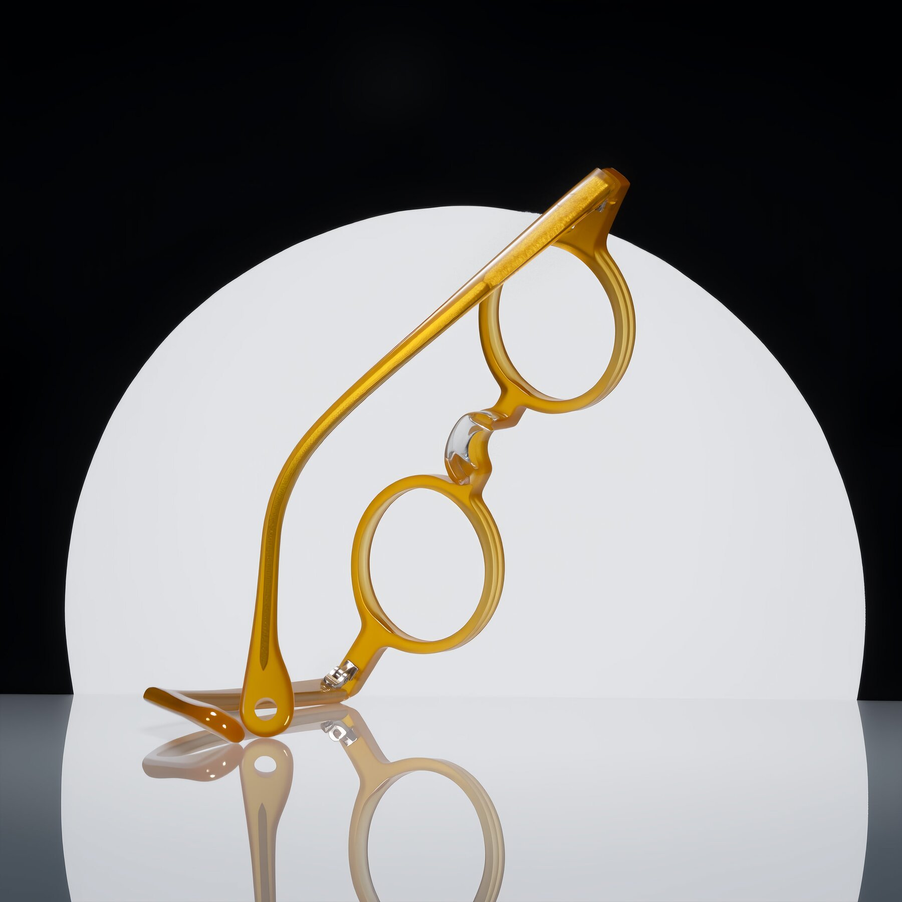 Lifestyle photography #2 of Hominid in Honey with Clear Blue Light Blocking Lenses