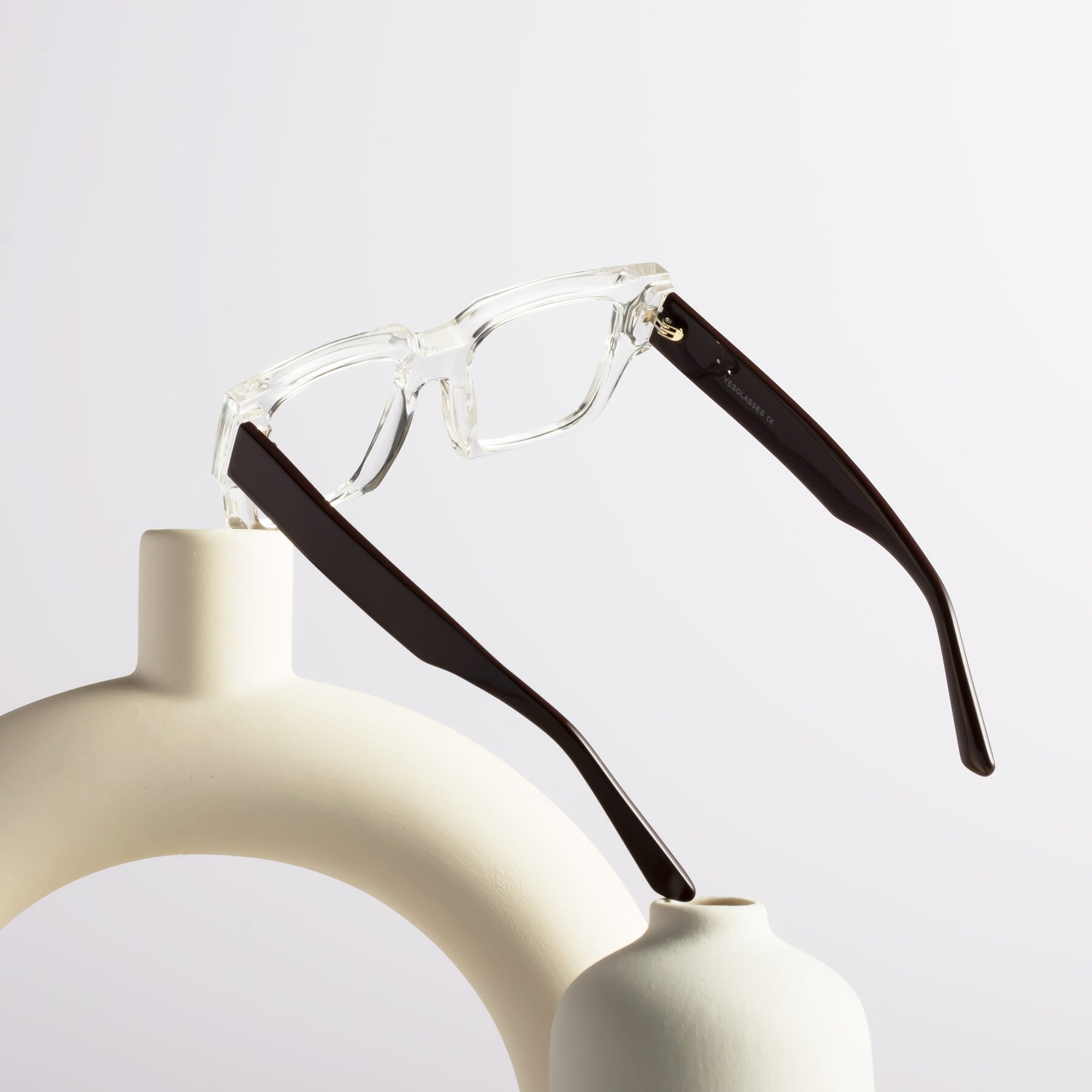 Lifestyle photography #2 of Iceberg in Clear-Chocolate with Clear Eyeglass Lenses