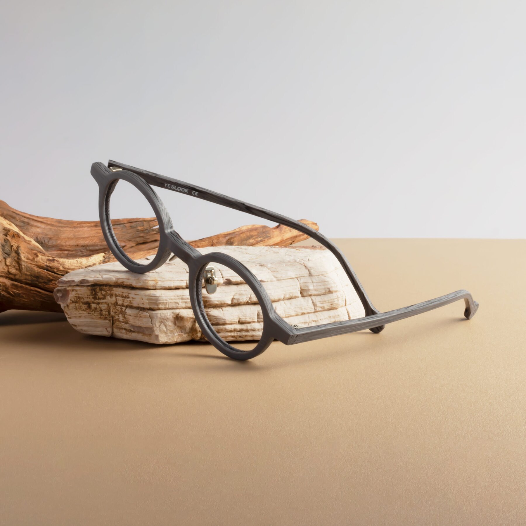 Lifestyle photography #2 of Timber in Cement Woodgrain with Clear Eyeglass Lenses