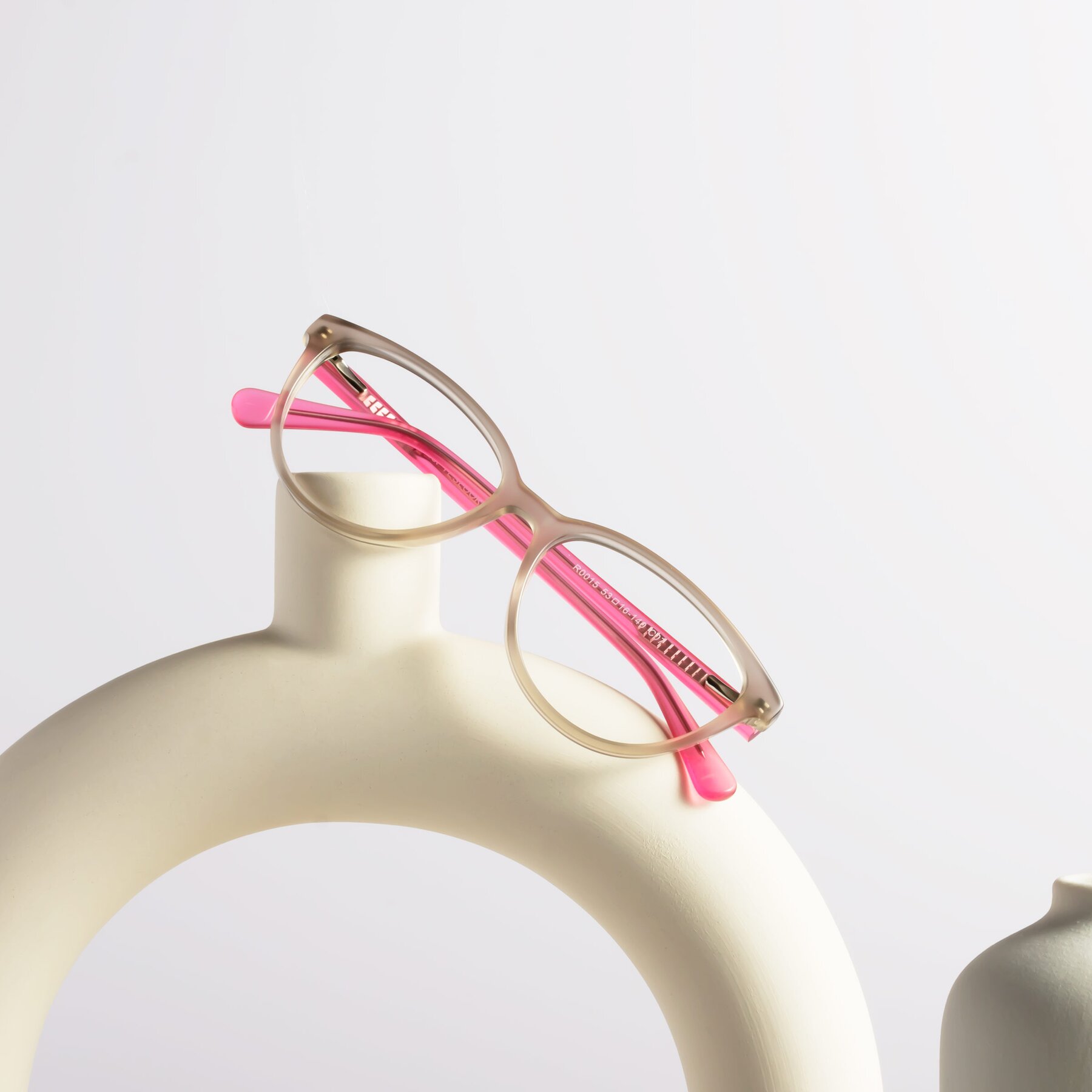 Women's lifestyle photography #1 of Guest in Pale Olive-Pink with Clear Eyeglass Lenses