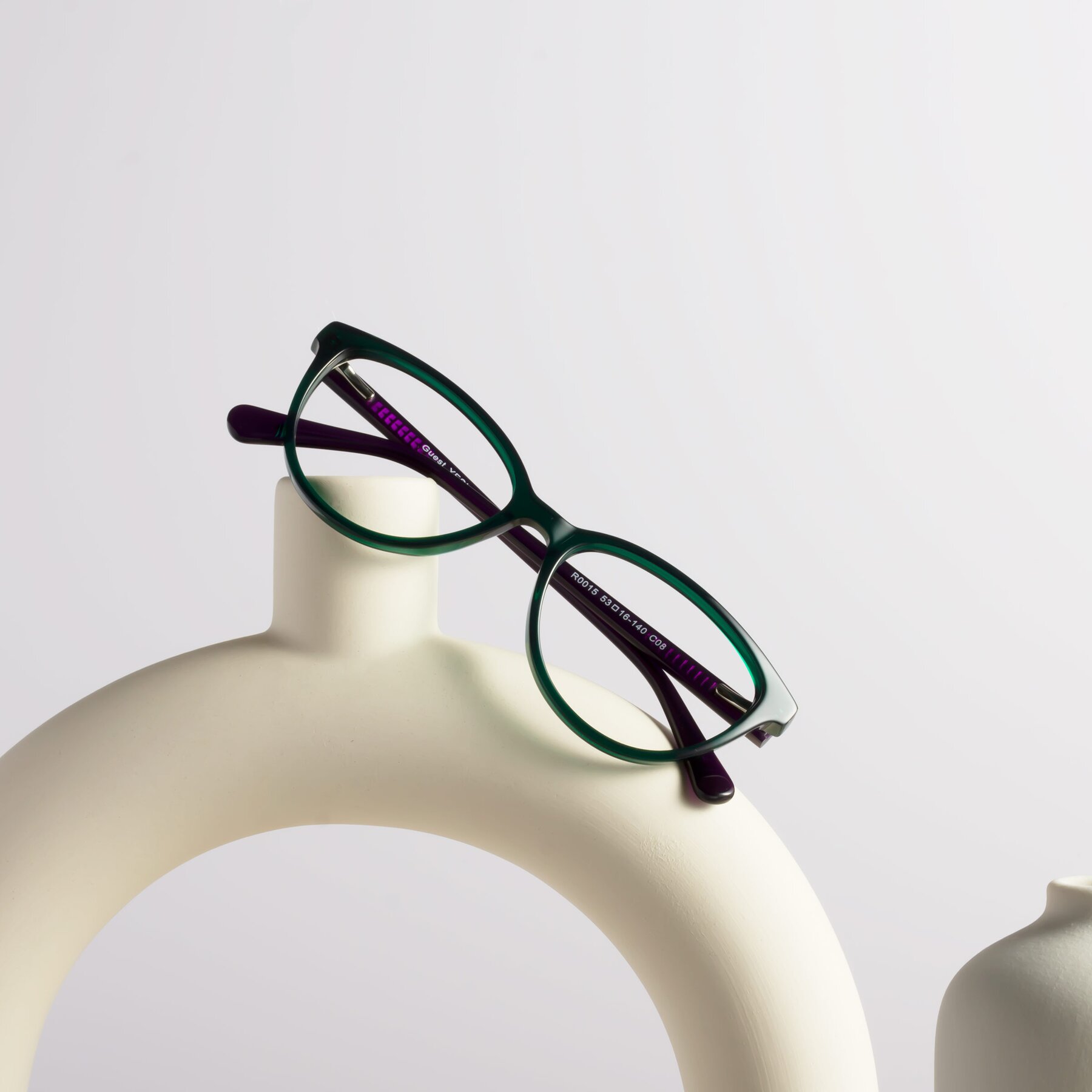 Women's lifestyle photography #1 of Guest in Green-Purple with Clear Eyeglass Lenses