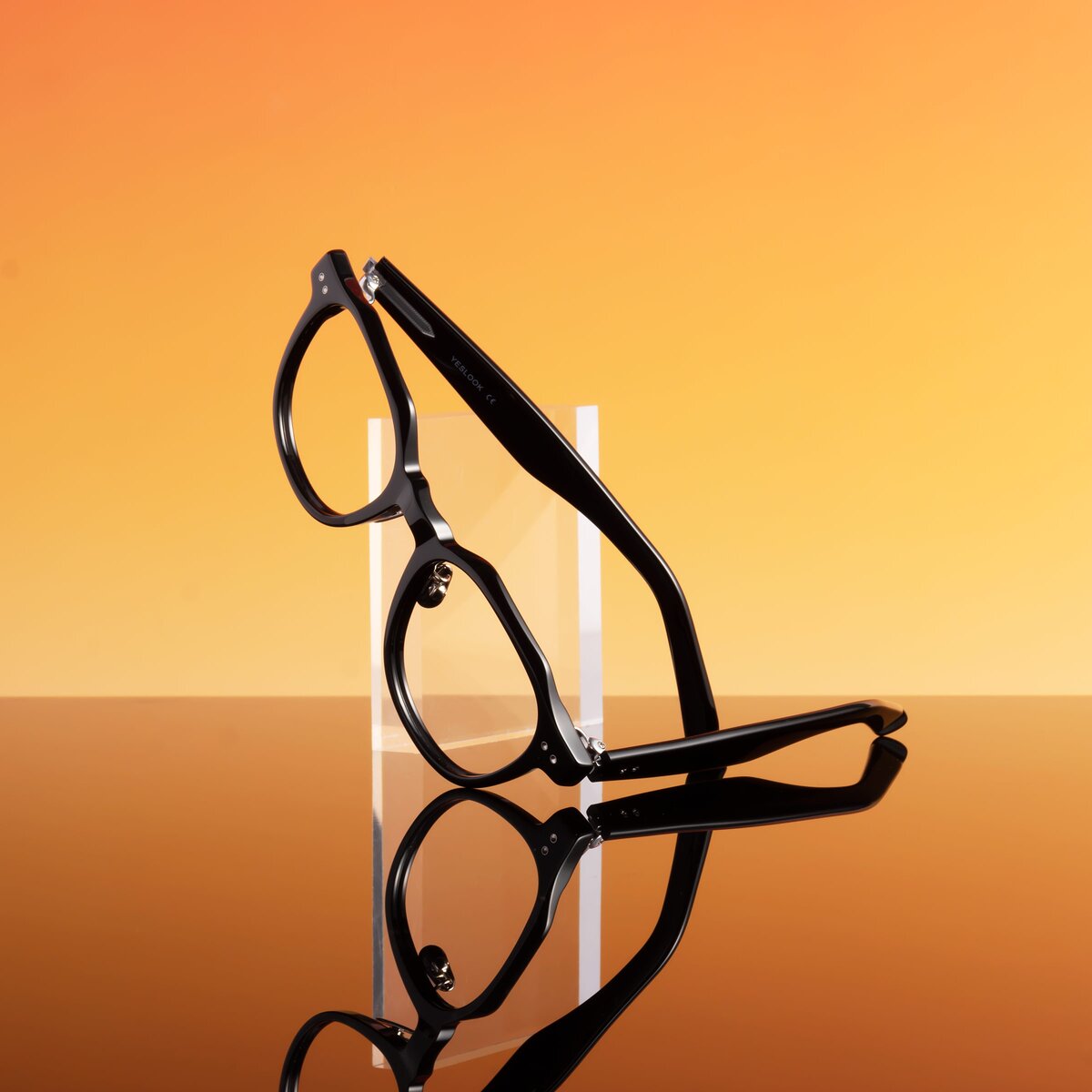 Black Retro-Vintage Flexible Low Bridge Fit Eyeglasses - Costner