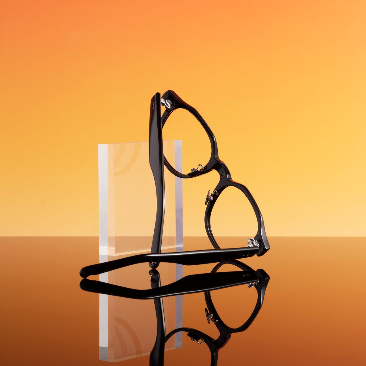Black Retro-Vintage Flexible Low Bridge Fit Eyeglasses - Costner