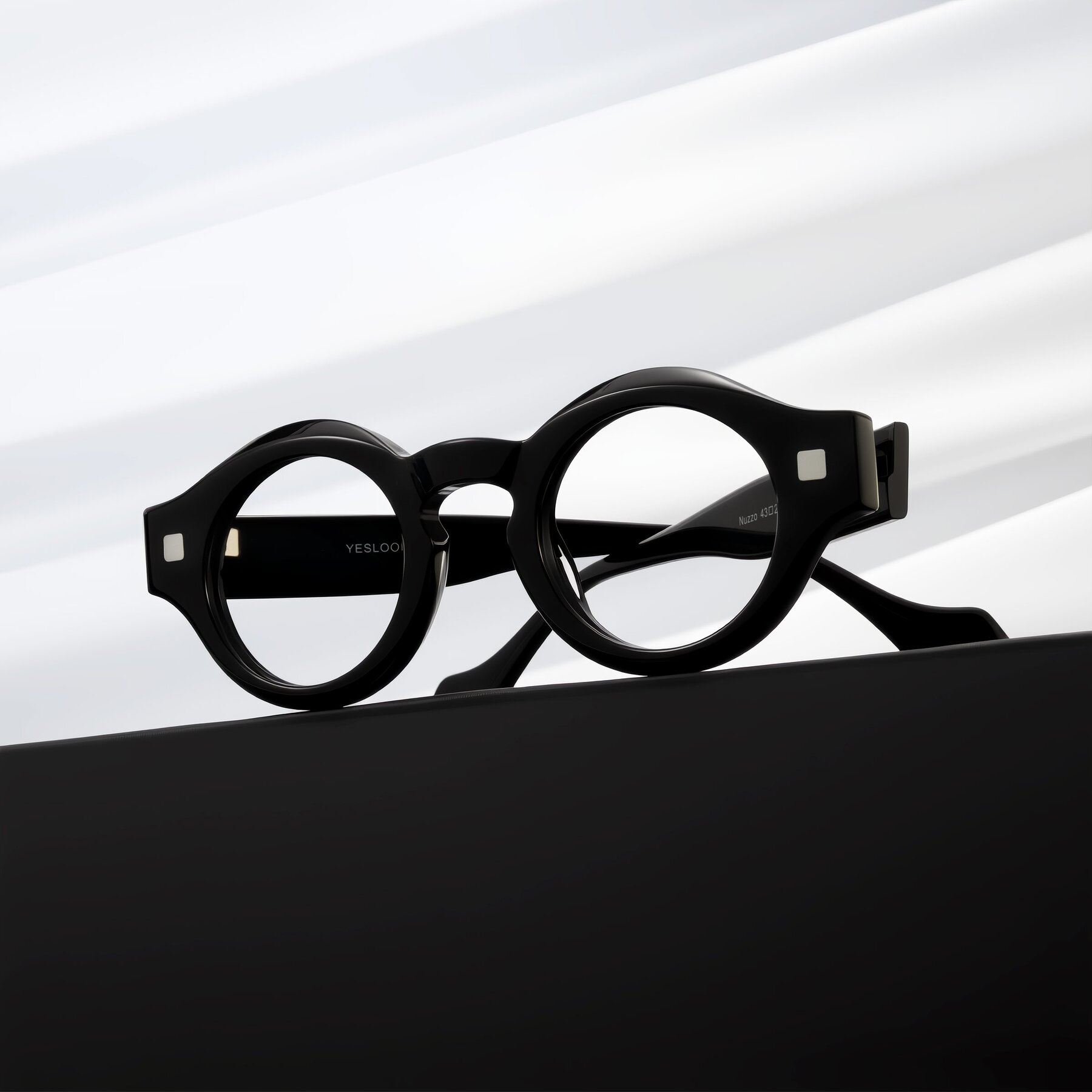 Lifestyle photography #1 of Nuzzo in Black with Clear Reading Eyeglass Lenses