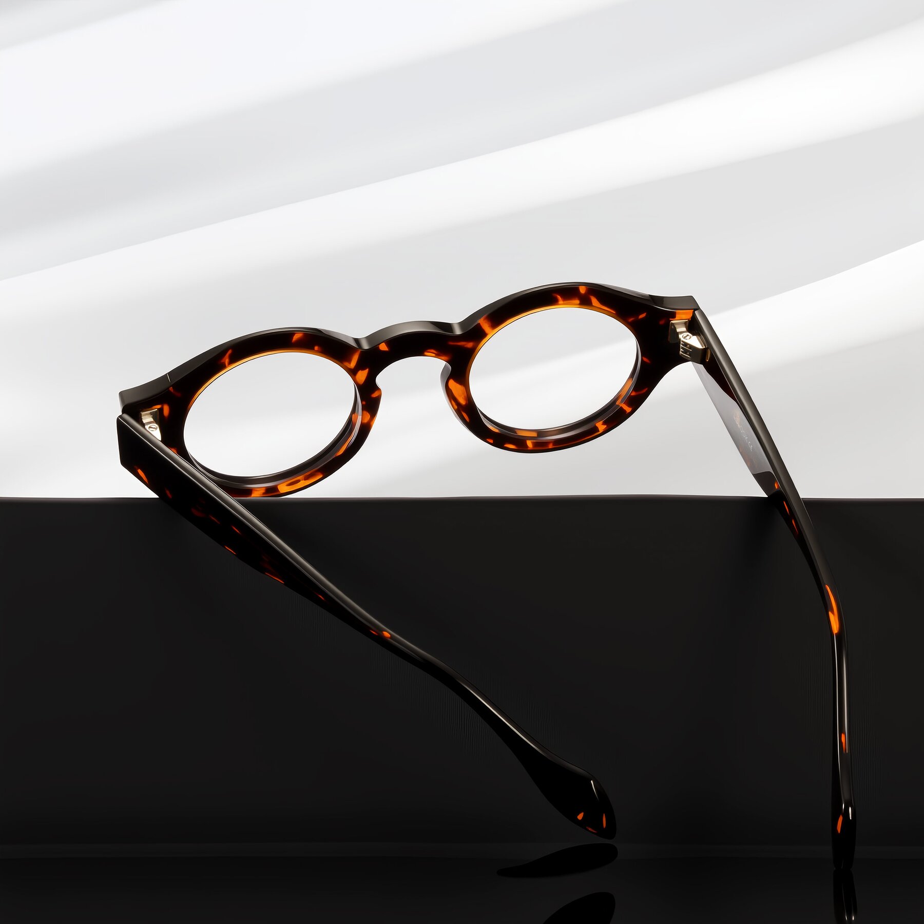 Lifestyle photography #2 of Nuzzo in Yellow Tortoise with Clear Blue Light Blocking Lenses