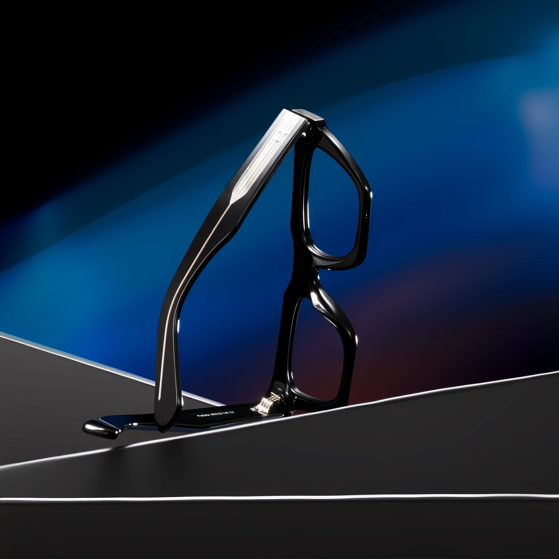 Lifestyle photography #2 of Padulla in Black with Clear Blue Light Blocking Lenses