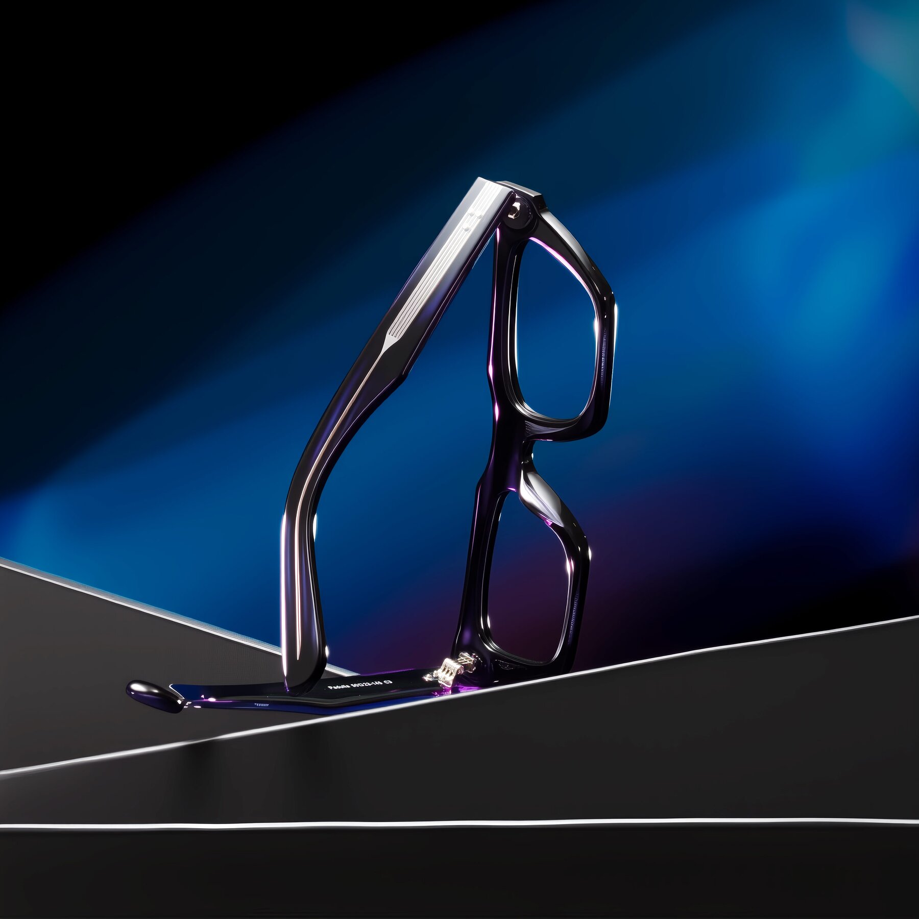 Lifestyle photography #2 of Padulla in Dark Purple Striped with Clear Reading Eyeglass Lenses