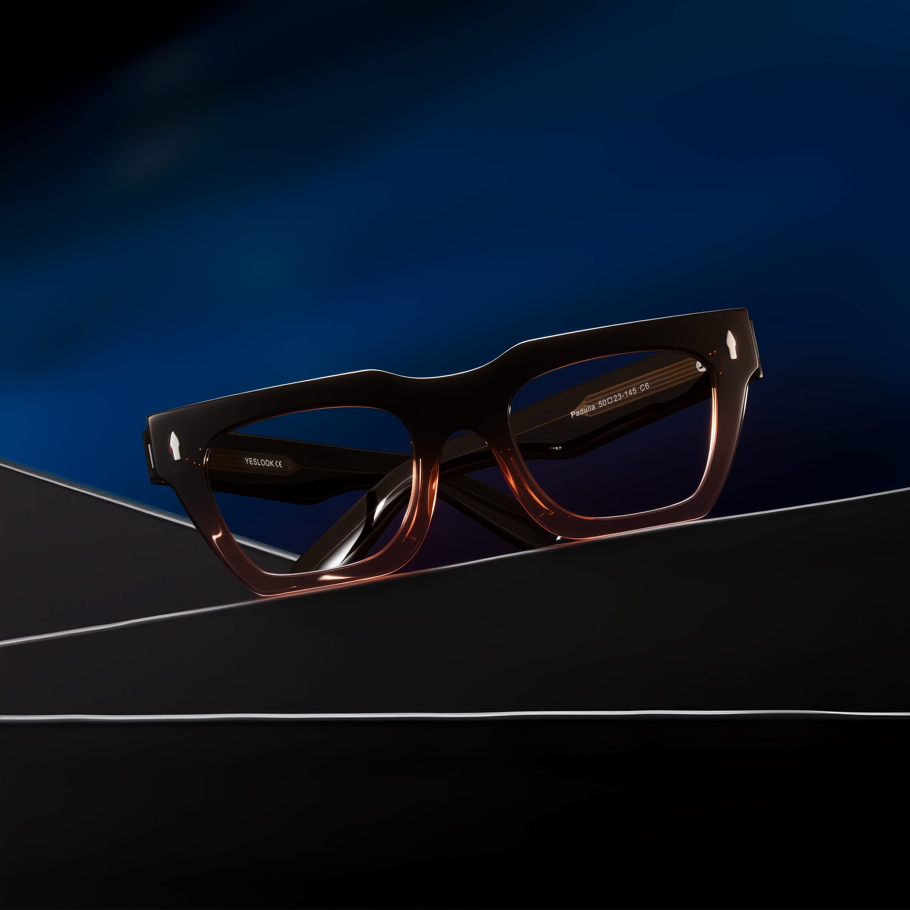 Lifestyle photography #1 of Padulla in Gradient Brown with Clear Blue Light Blocking Lenses