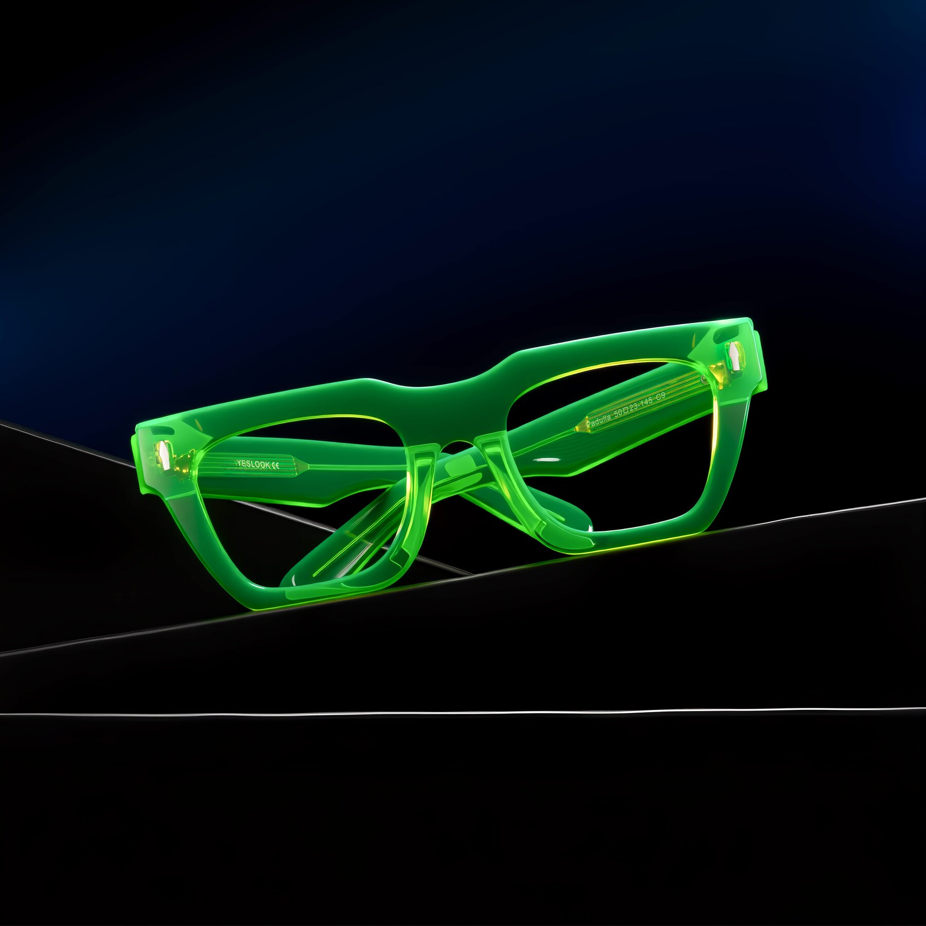 Lifestyle photography #1 of Padulla in Neon Green with Clear Eyeglass Lenses