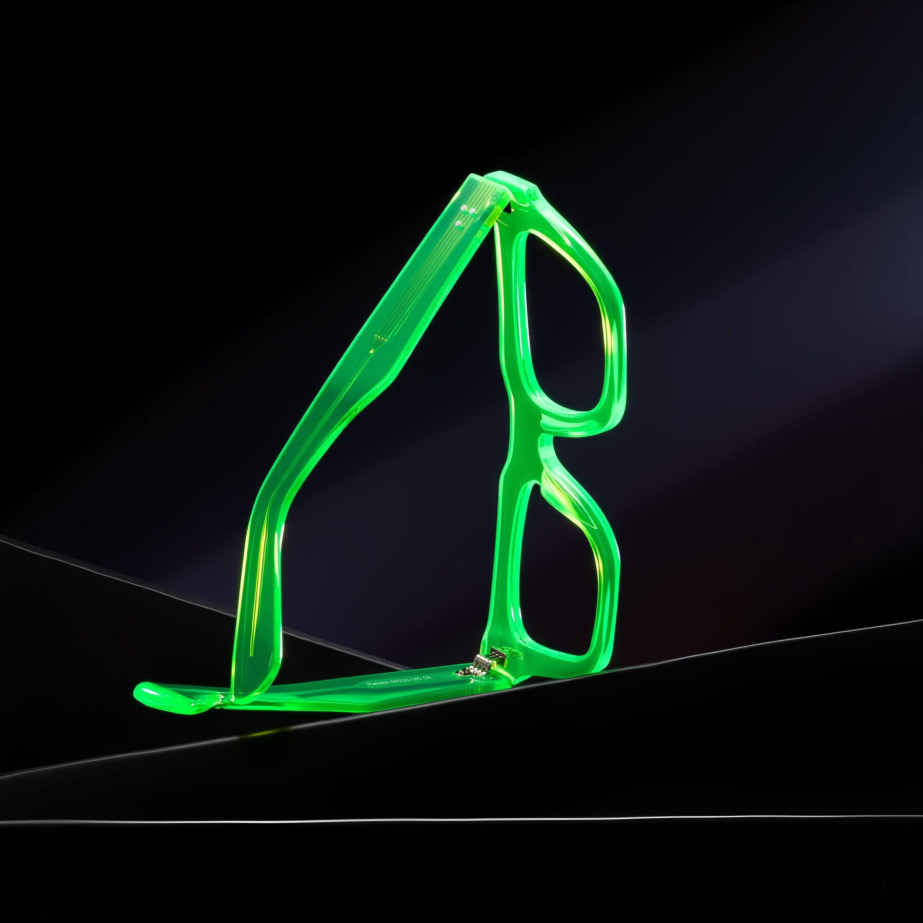 Lifestyle photography #2 of Padulla in Neon Green with Clear Eyeglass Lenses