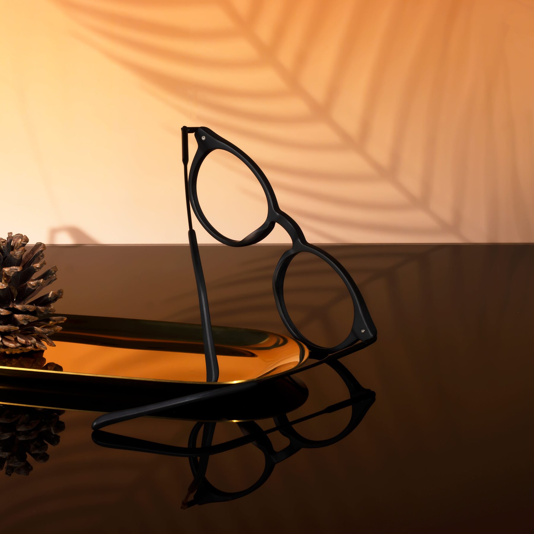 Lifestyle photography #2 of Gupta in Matte Black with Clear Eyeglass Lenses
